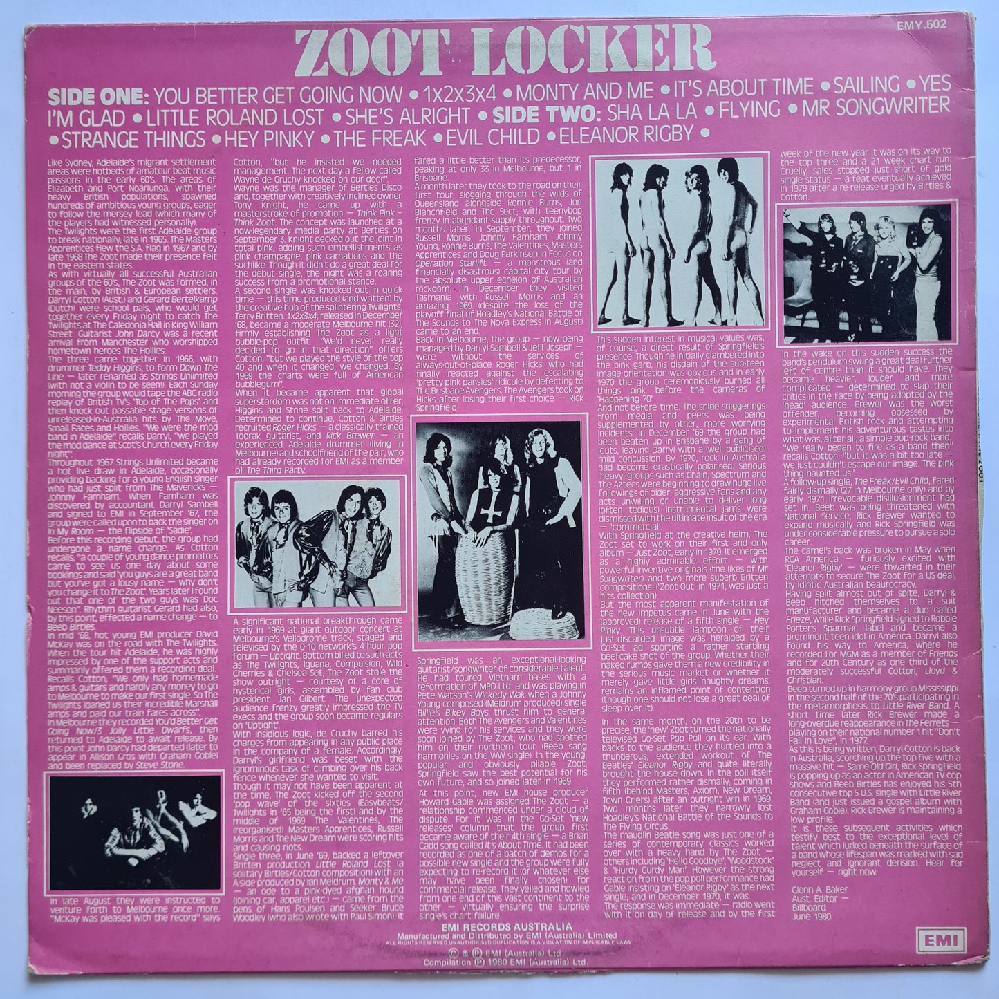 Zoot – Zoot Locker (The Best Of The Zoot - 1968-1971) - 1980 - Vinyl Record LP