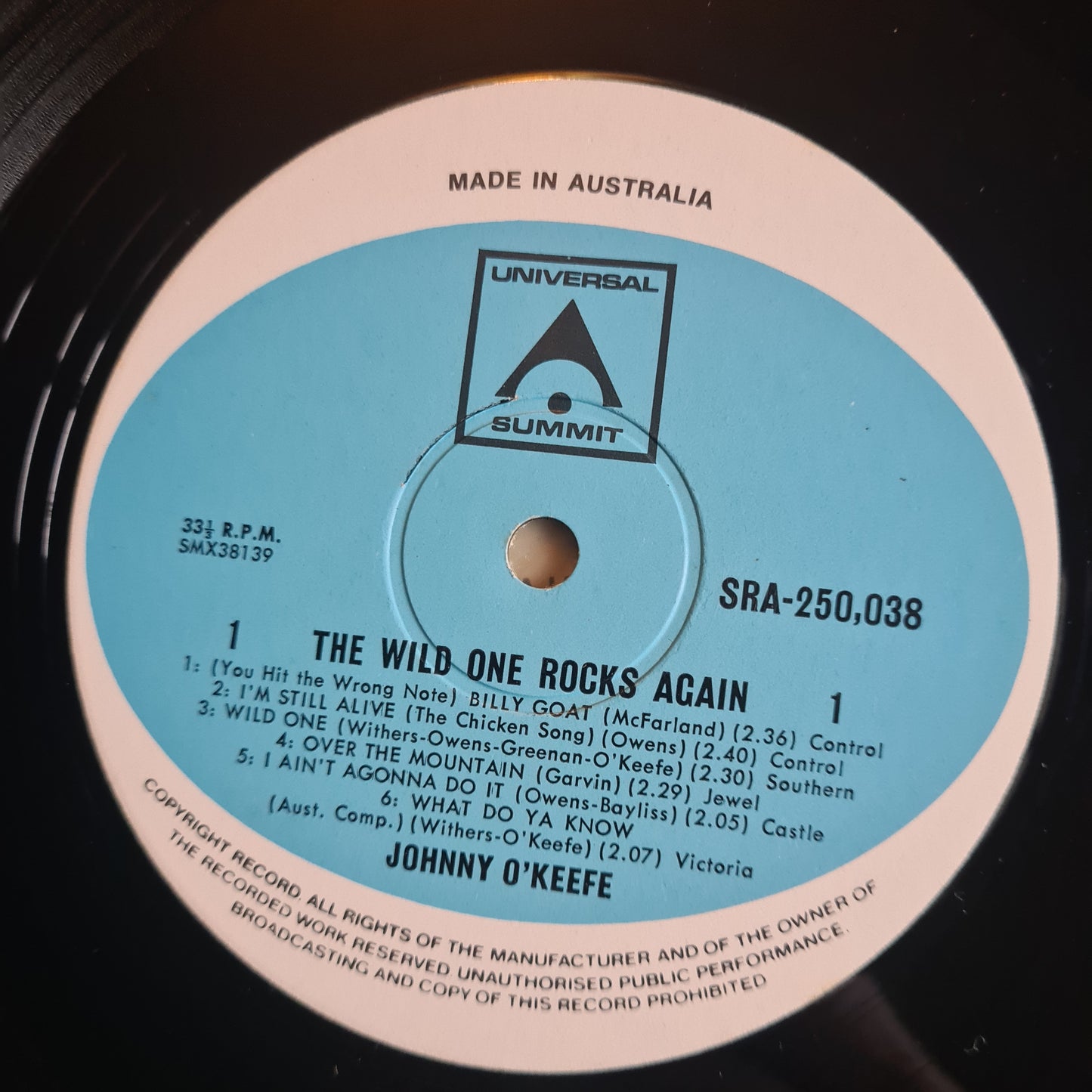 Johnny OKeefe – The Wild One Rocks Again - 1972 - Vinyl Record LP