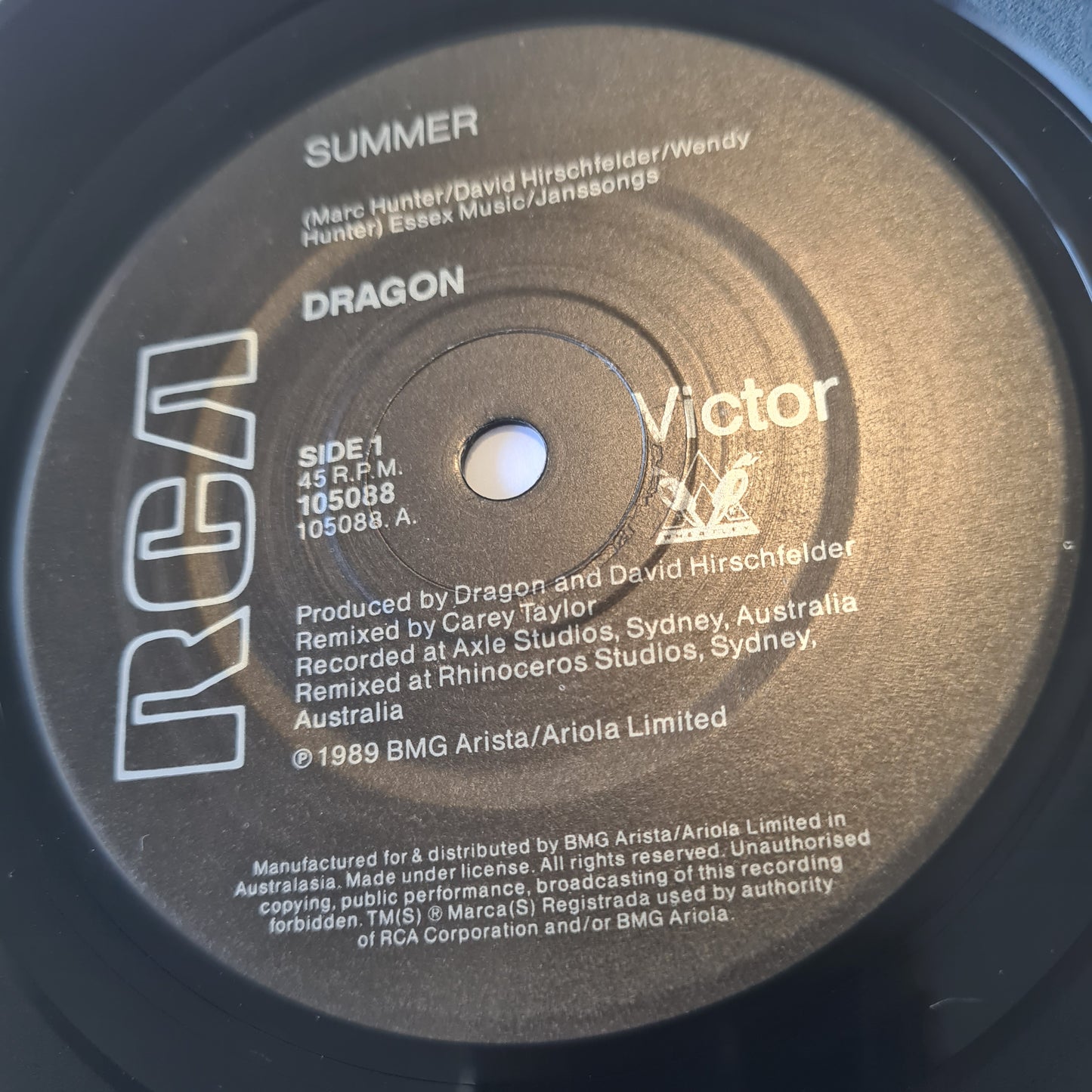 Dragon - Summer/ Heart Of Fire - 1989 - Vinyl Record 7" Single - 45 RPM (near mint)