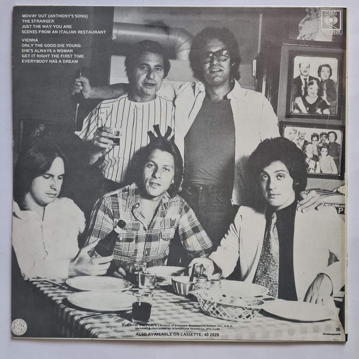 Billy Joel – The Stranger - 1977 (South African pressing) - Vinyl Record LP