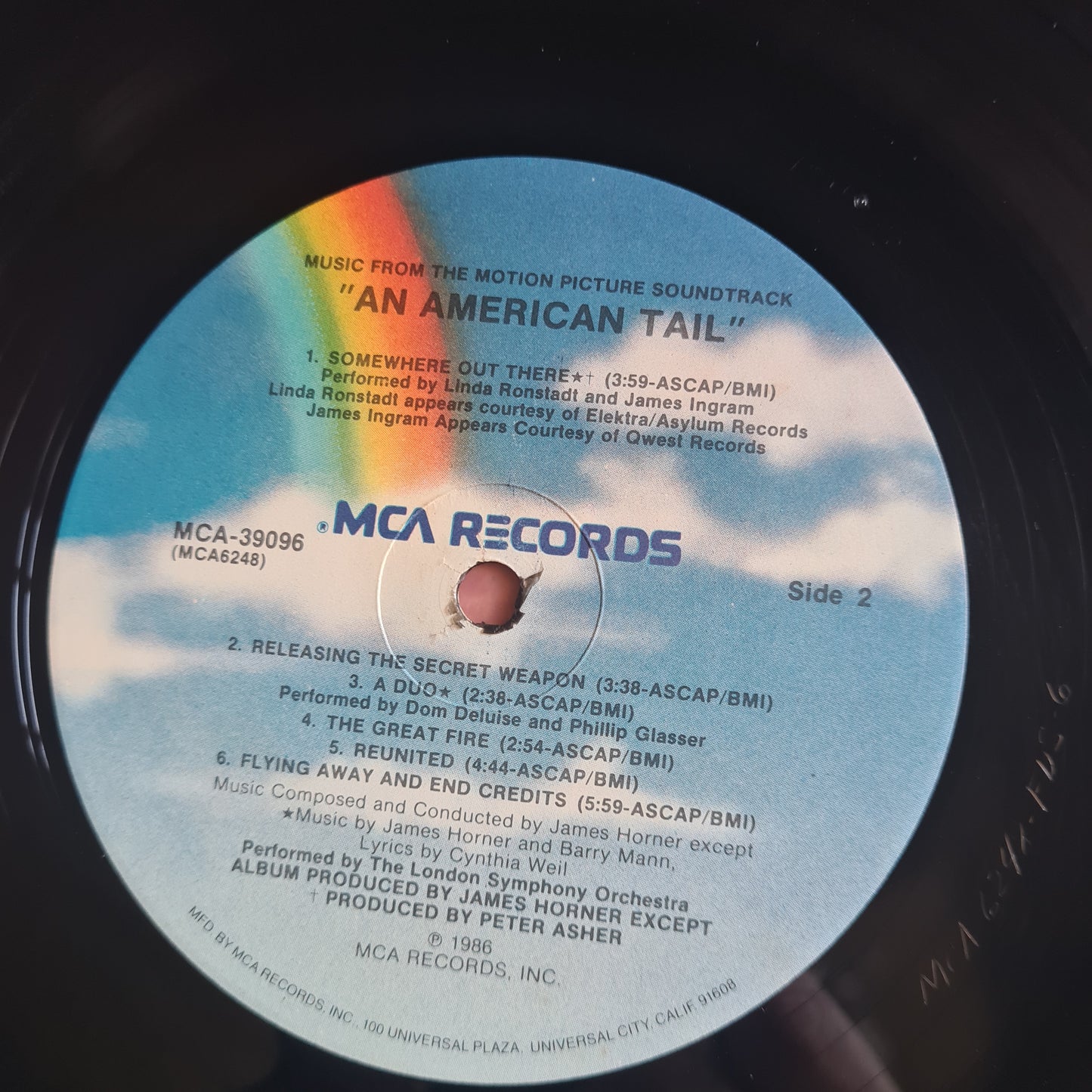 James Horner – An American Tail (Music From The Motion Picture Soundtrack)- 1986 - Vinyl Record LP (Linda Ronstadt)