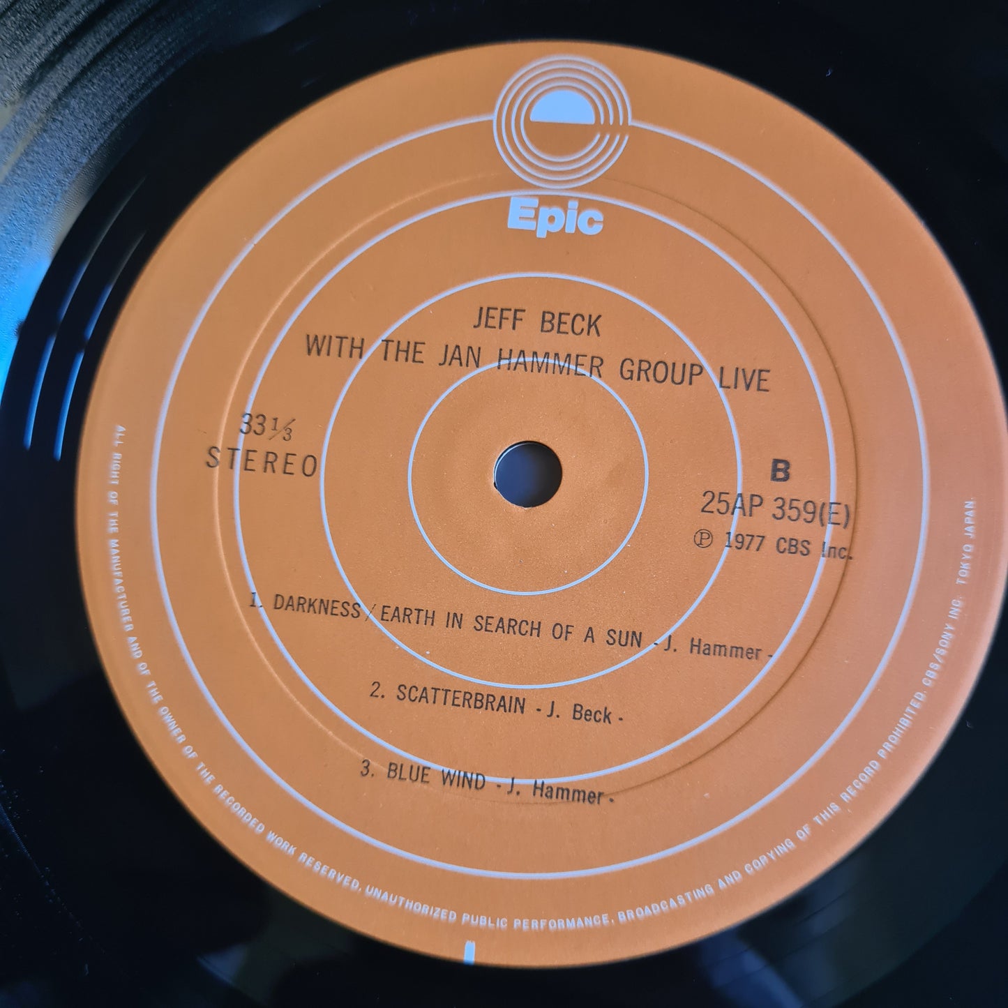 Jeff Beck With The Jan Hammer Group – Live - 1977 (Japanese Pressing) - Vinyl Record LP