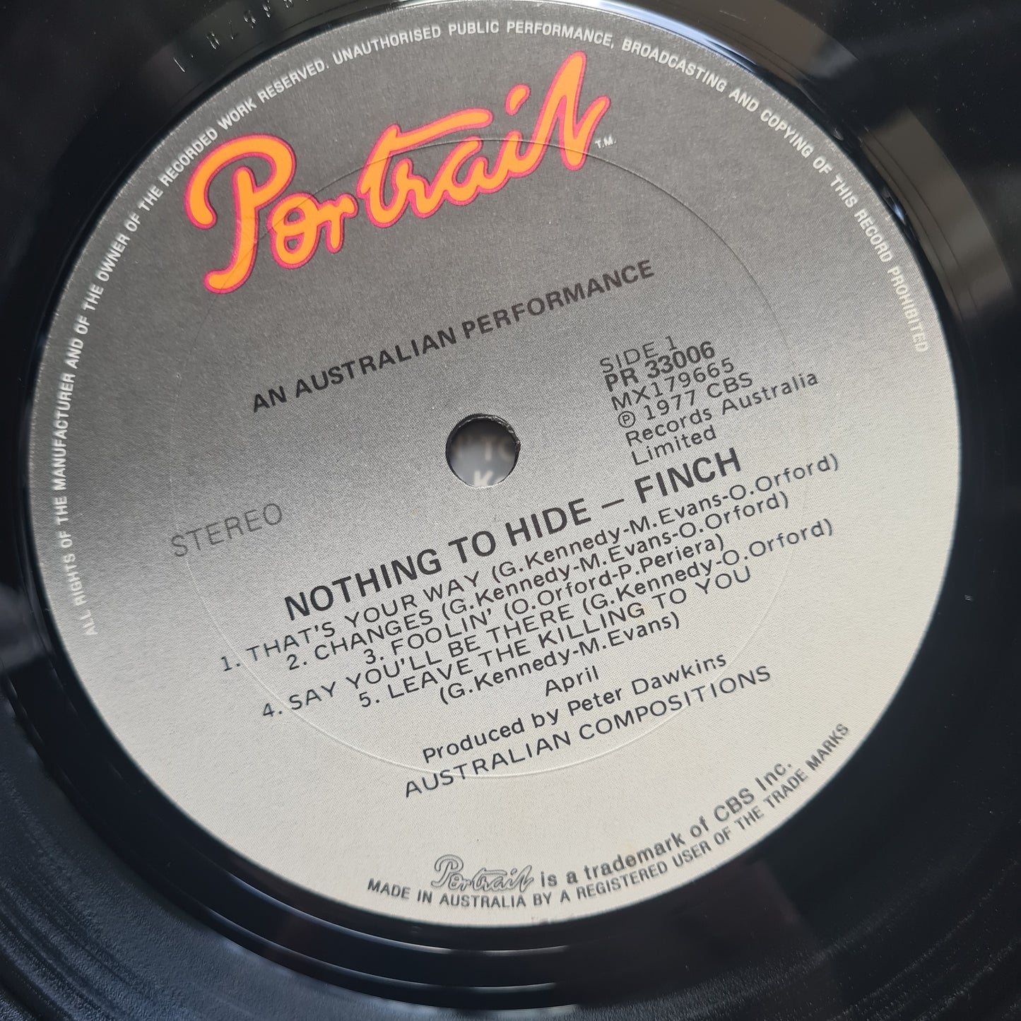 Finch – Nothing To Hide - 1978 (Oz Hard Rock Gem!) - Vinyl Record LP (AC/DC related) Mark Evans