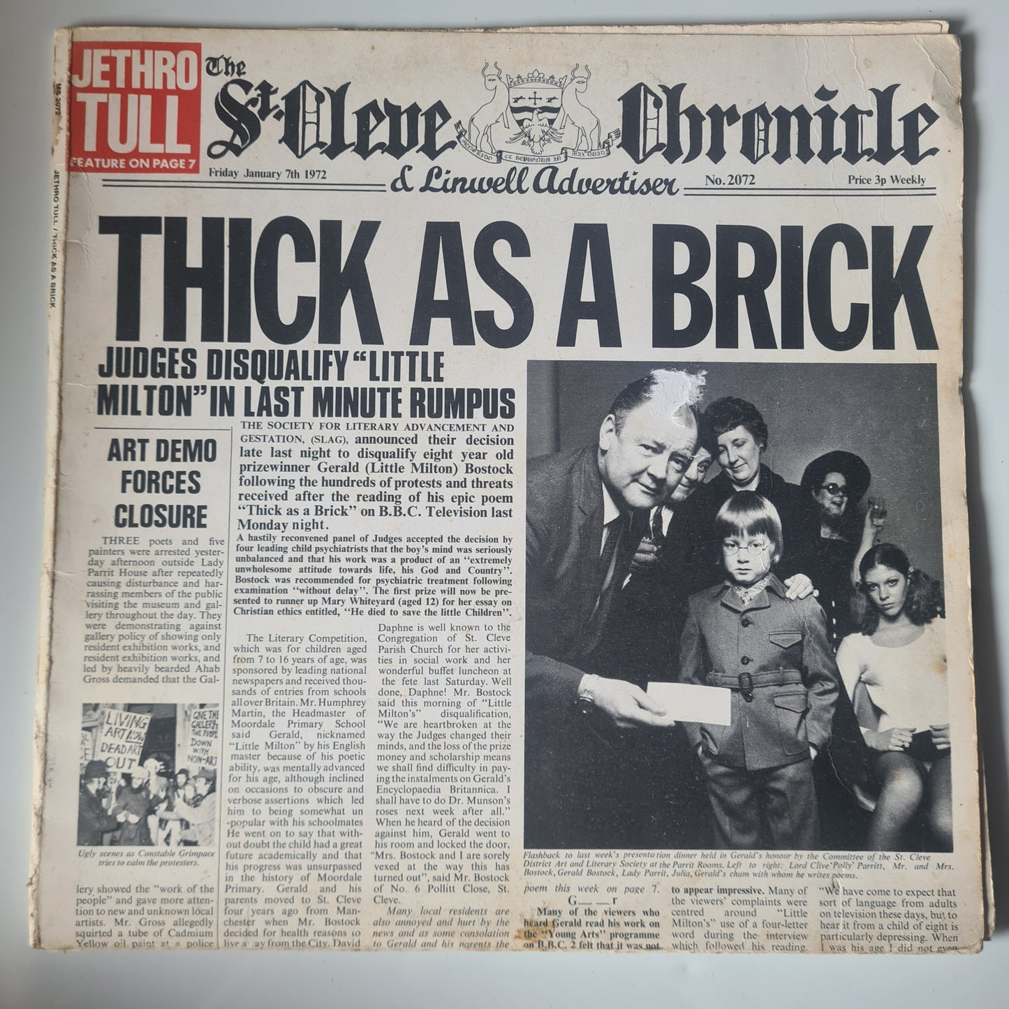 Jethro Tull – Thick As A Brick - 1972 - Vinyl Record LP (Newspaper Cover)
