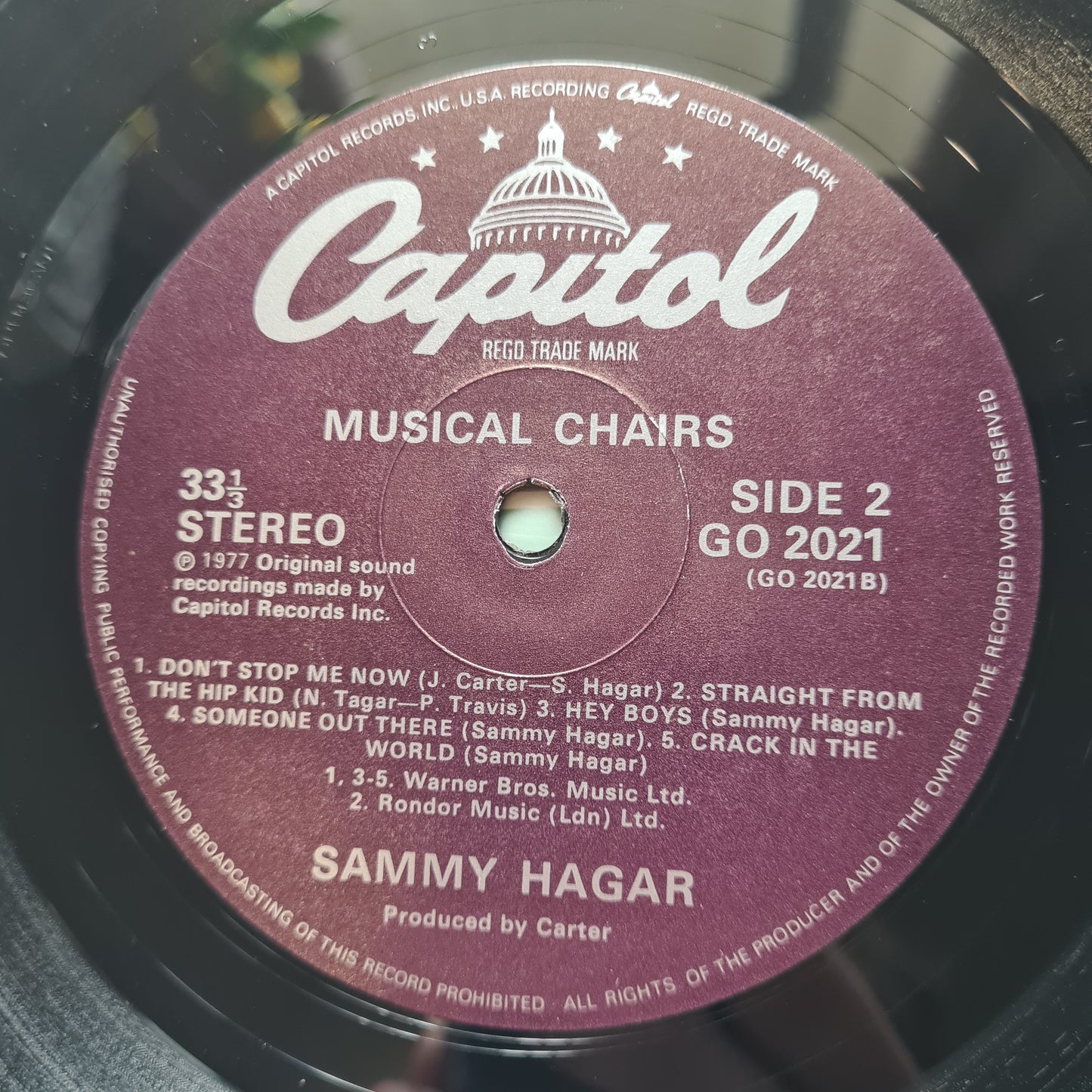 Sammy Hagar – Musical Chairs - 1981 (UK Pressing) - Vinyl Record LP