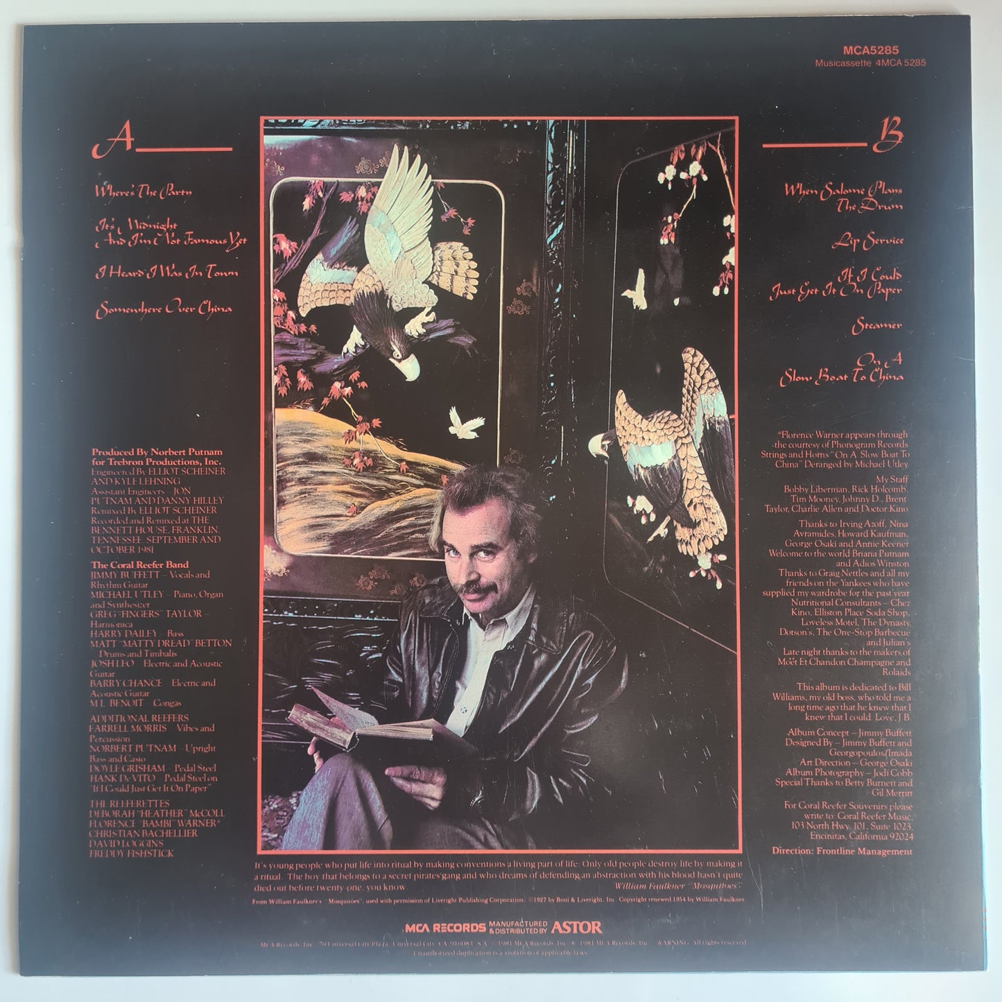 Jimmy Buffett – Somewhere Over China - 1981 - Vinyl Record LP