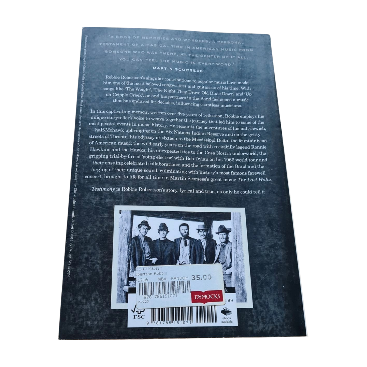 Robbie Robertson (The Band) - Testimony - Paperback Book