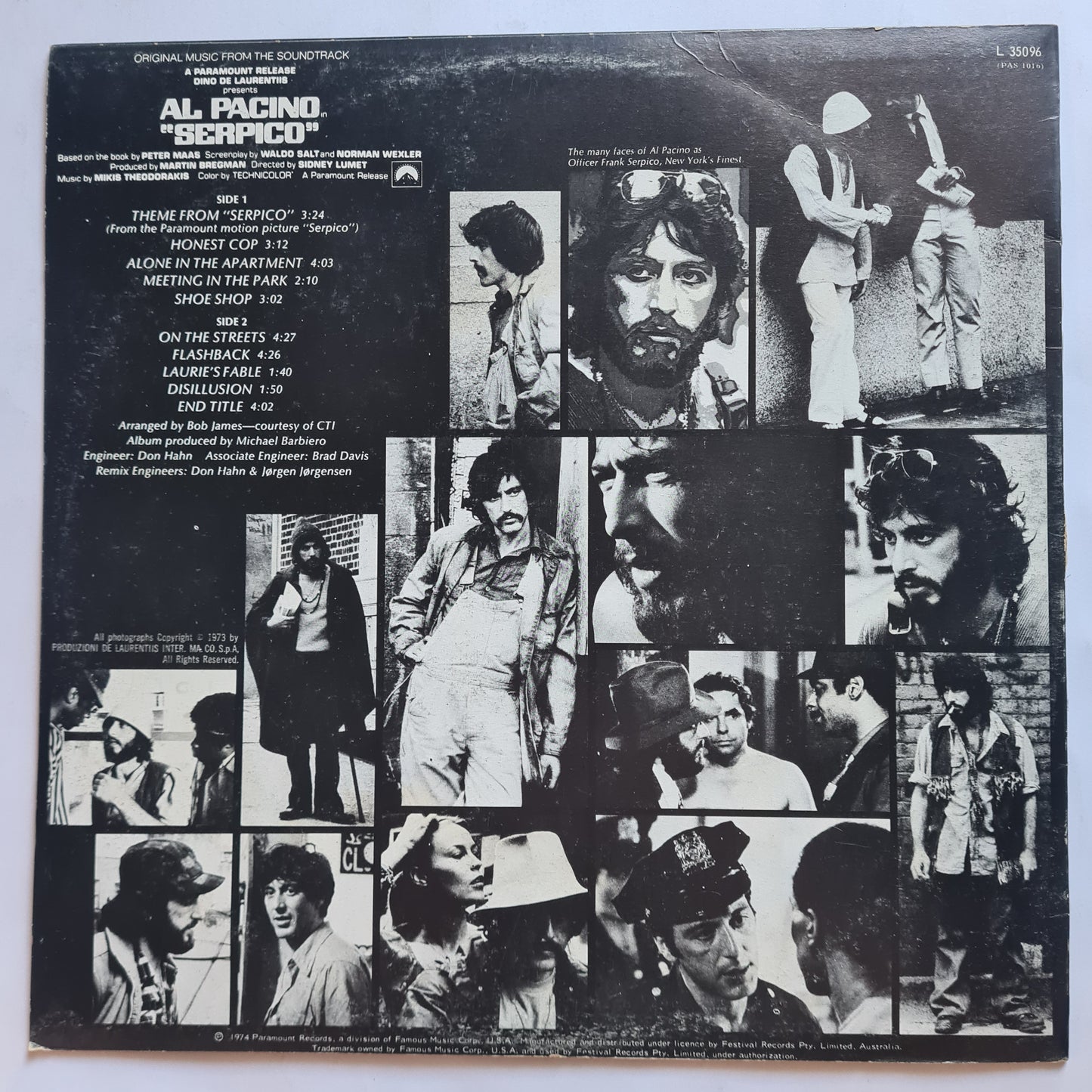 Mikis Theodorakis  – Serpico (Original Music From The Soundtrack) - 1974 - Vinyl Record LP (near mint)