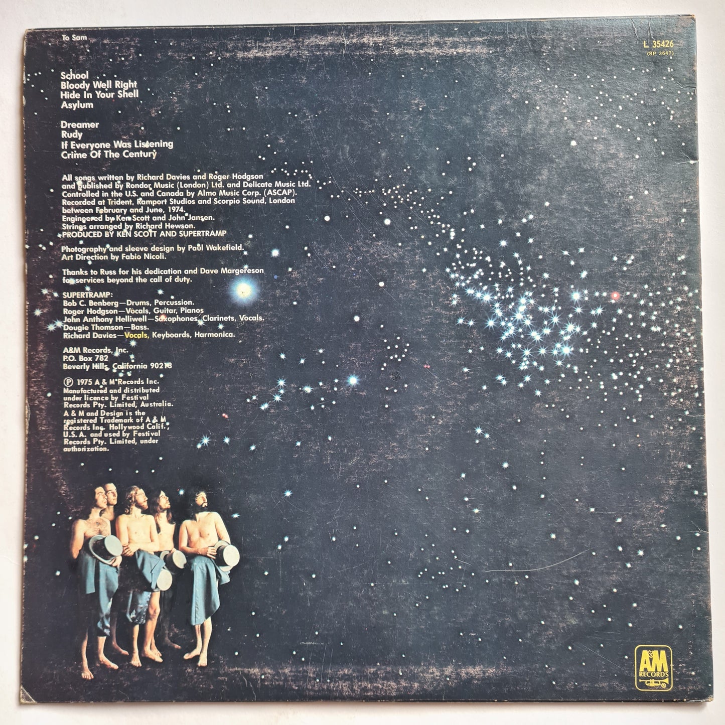 Supertramp – Crime Of The Century - 1975 - Vinyl Record LP