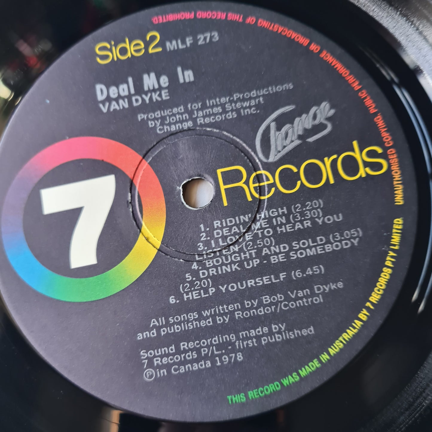 Van Dyke – Deal Me In - 1978 - Vinyl Record LP (near mint)