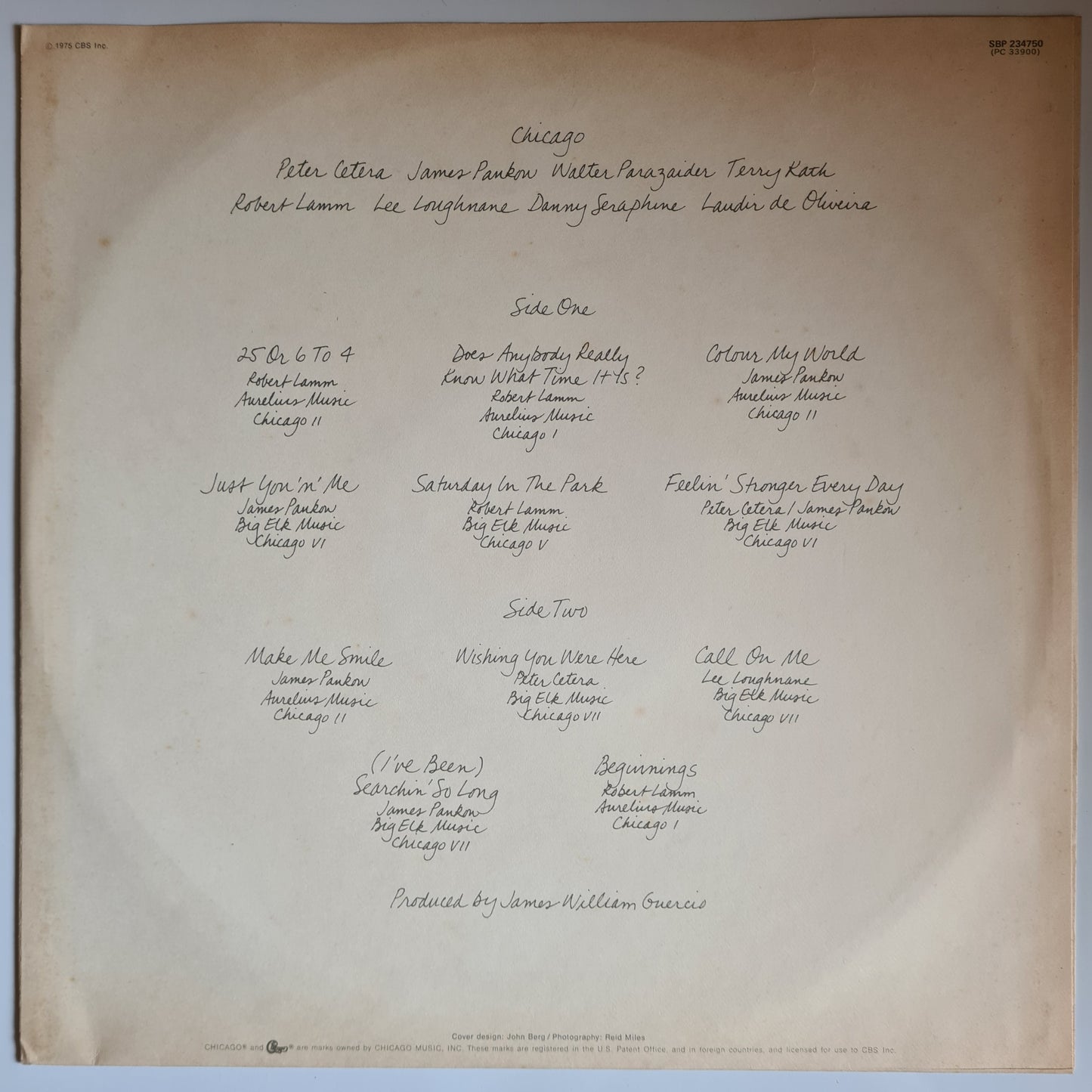 Chicago – Chicago IX: Chicago's Greatest Hits- 1975 - Vinyl Record LP