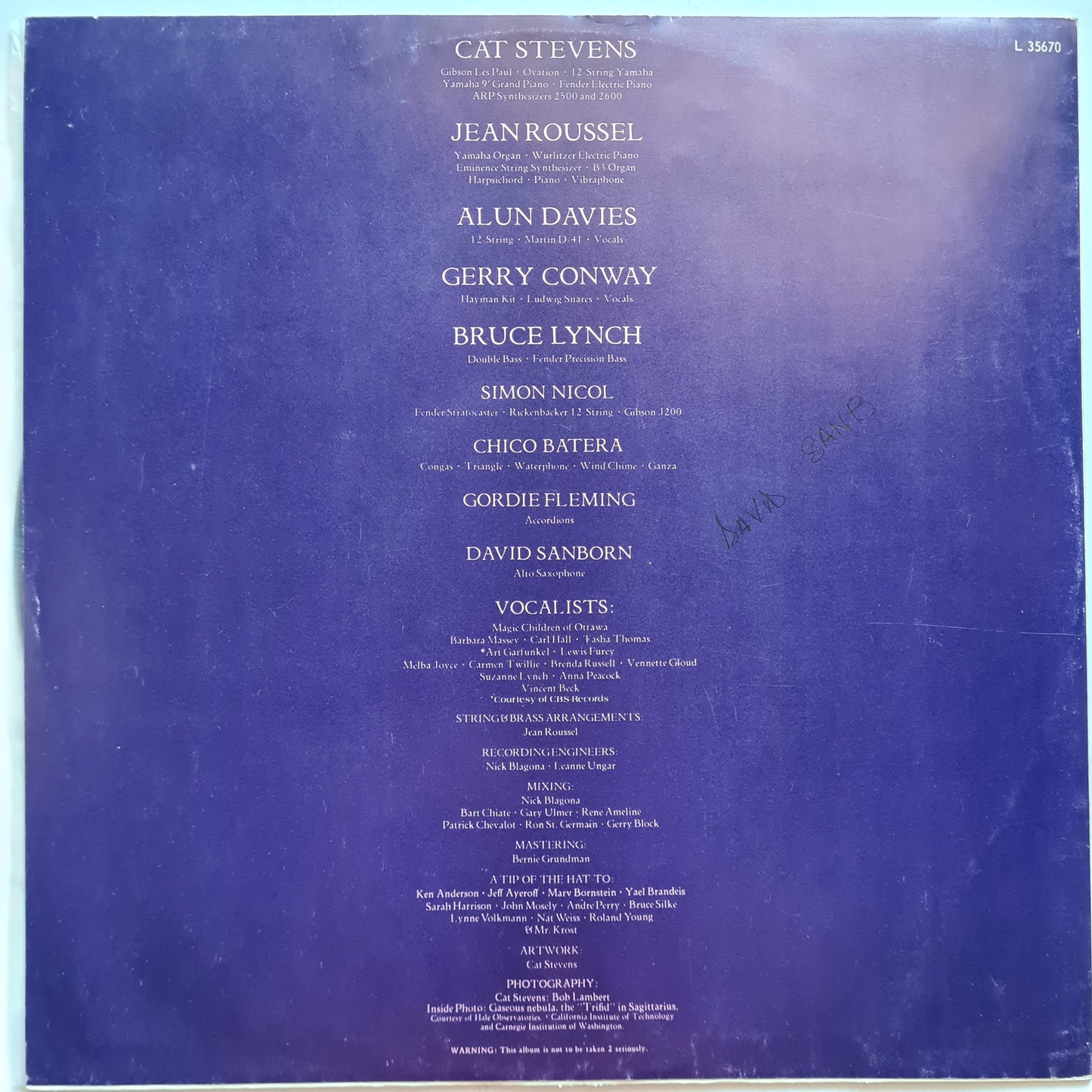 Cat Stevens – Numbers - 1975 - Vinyl Record LP (with story book)