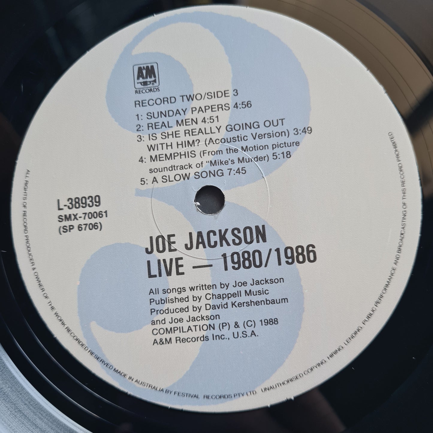 Joe Jackson – Live 1980/86 - 1988 - Vinyl Record 2LP