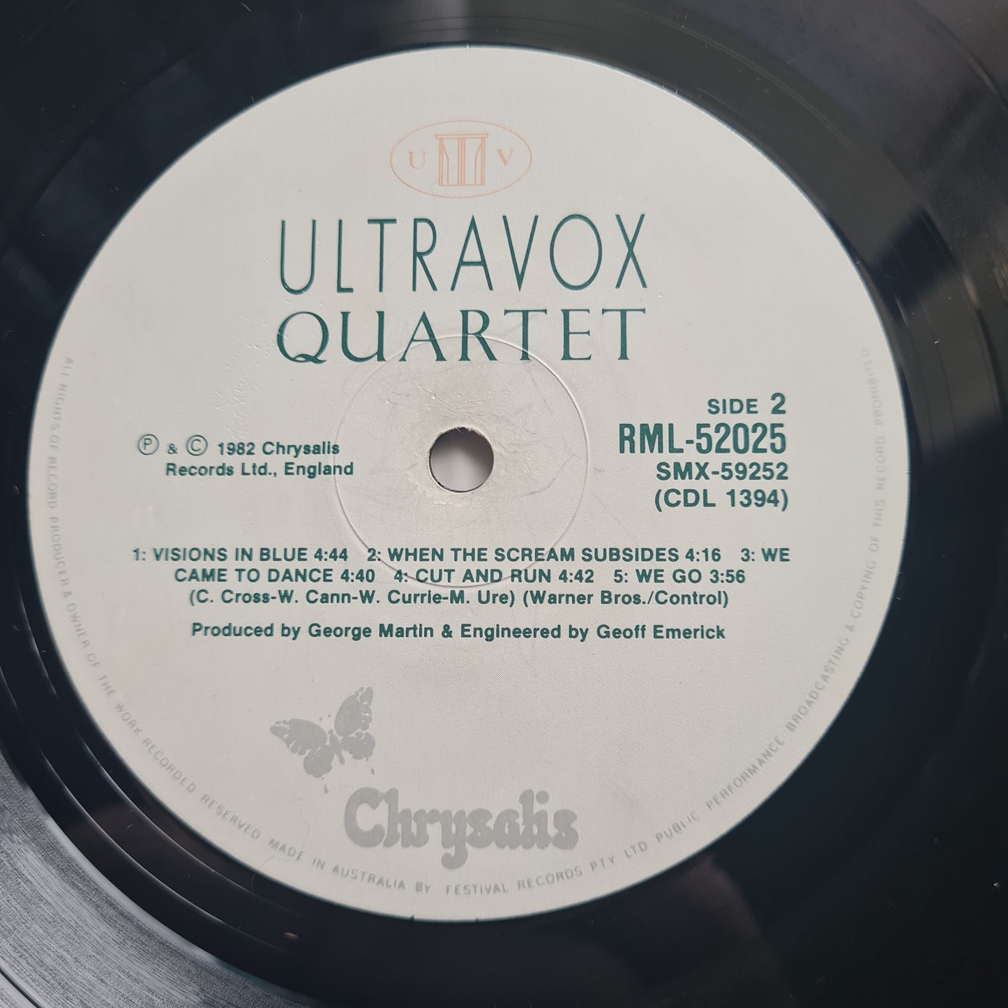 Ultravox – Quartet - 1982 - Vinyl Record LP