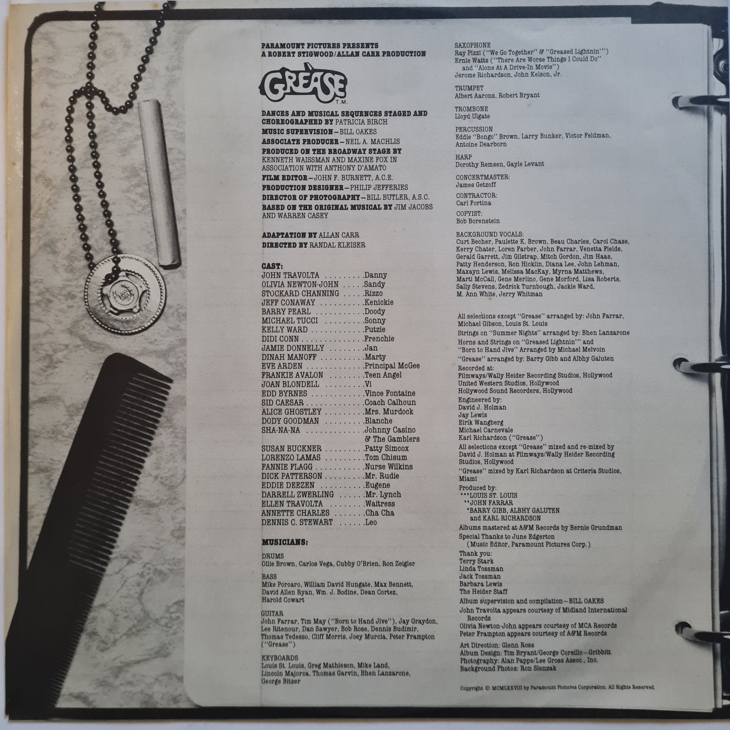 Grease – Original Soundtrack From The Motion Picture - 1978 (2LP Gatefold) - Vinyl Record (near mint)
