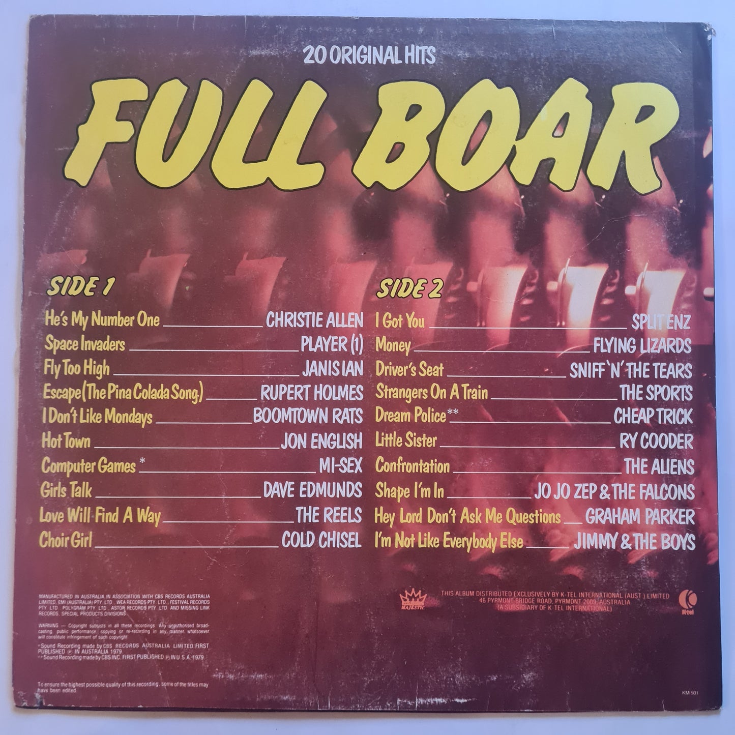 Various Artists – Full Boar - 1980 - Vinyl Record LP