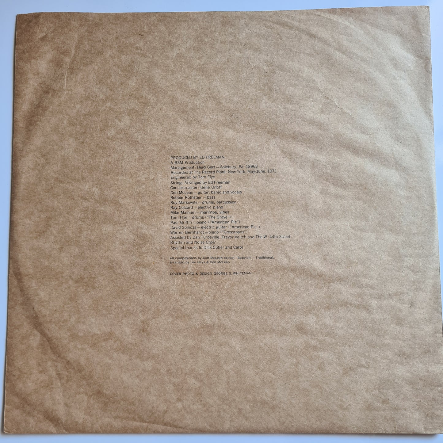 Don McLean – American Pie - 1971 - Vinyl Records LP