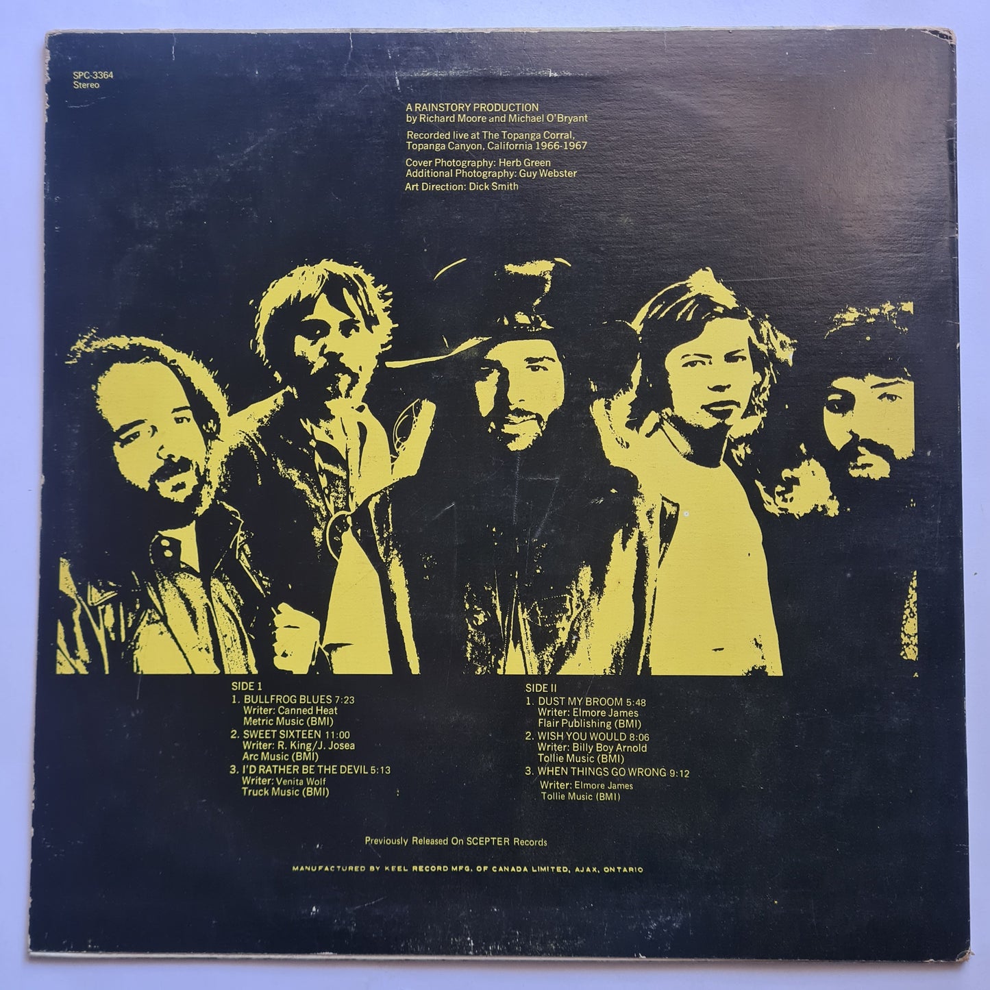 Canned Heat – Live At Topanga Corral - 1970 (Canadian Pressing)- Vinyl Record LP
