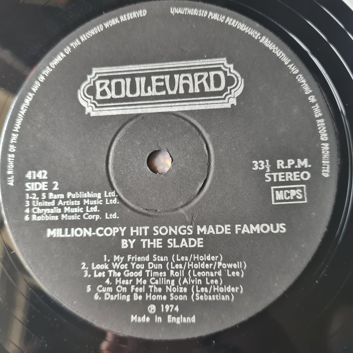 Vandyke Brown – Million Copy Hit Songs Made Famous By Slade - 1974 - Vinyl Record LP