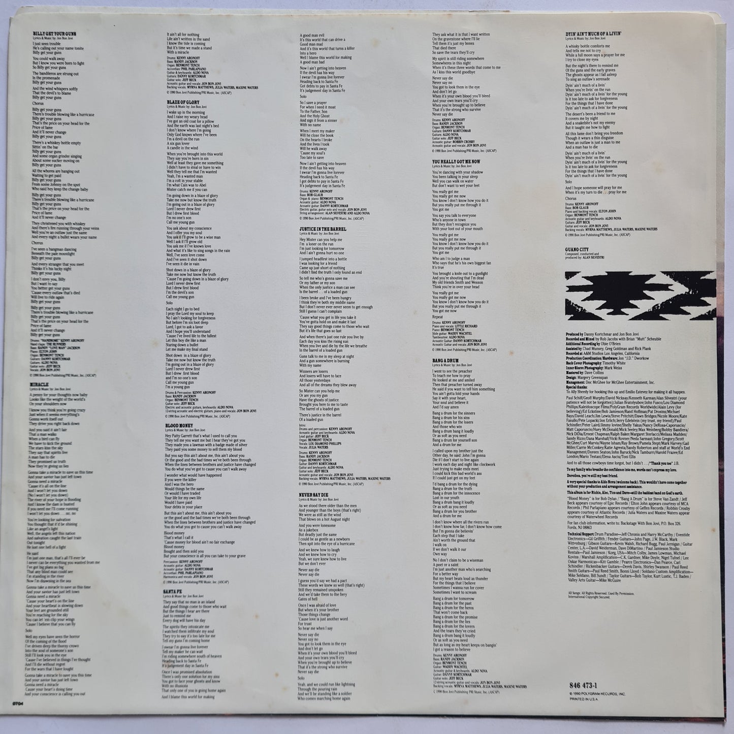 Jon Bon Jovi – Blaze Of Glory - 1990 - Vinyl Record LP (Excellent condition)