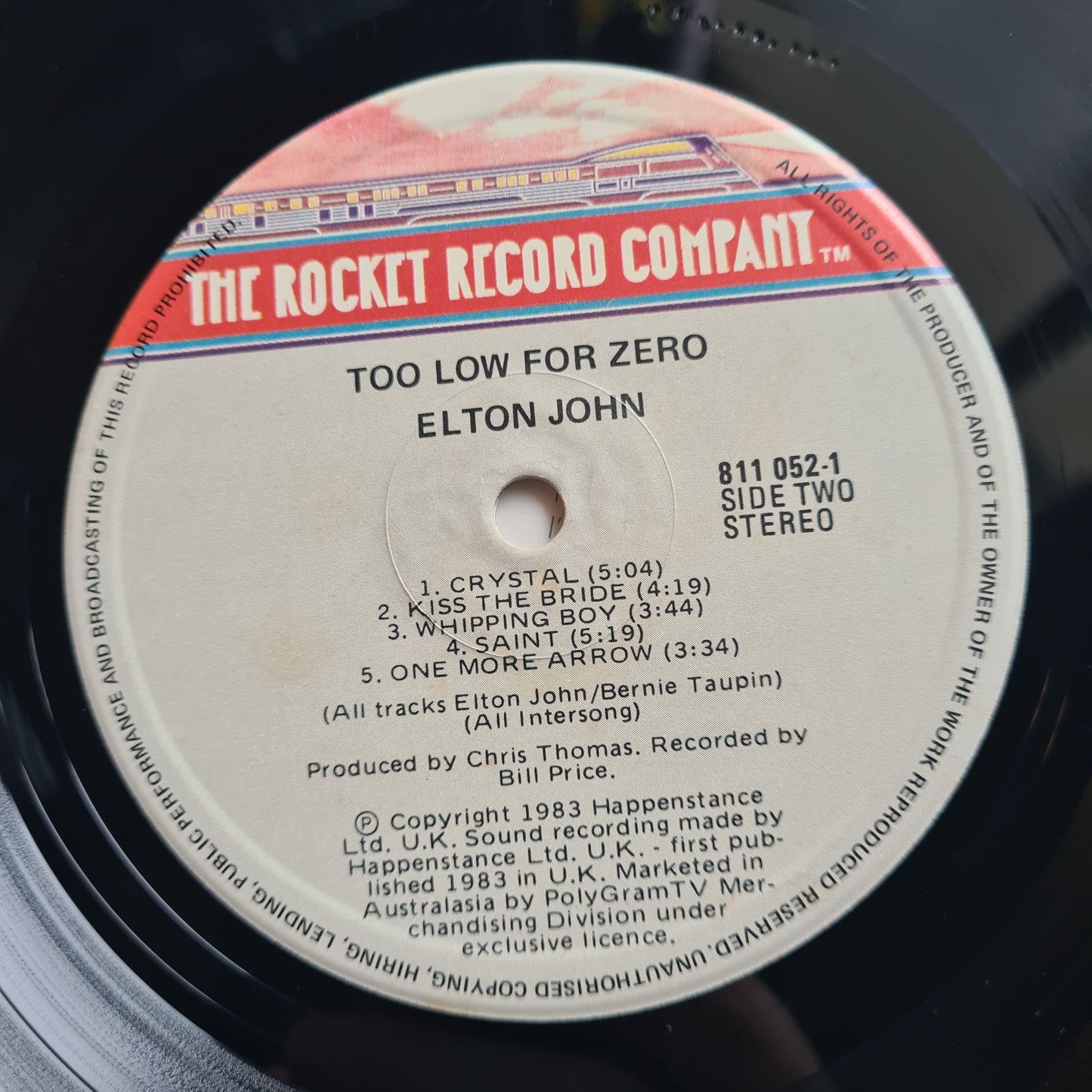 Elton John – Too Low For Zero - 1983 - Vinyl Record LP