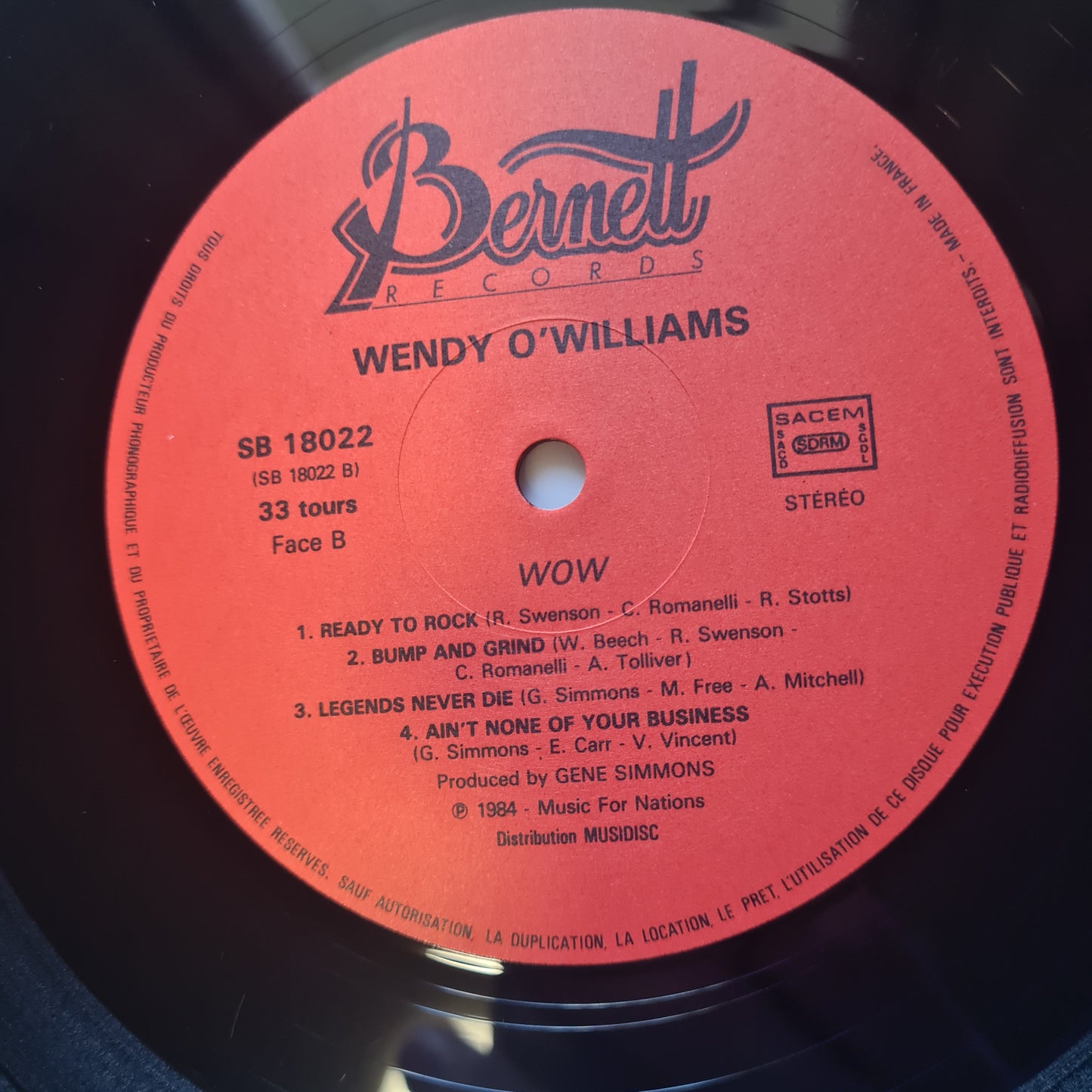 Wendy O. Williams – WOW - 1984 (French Pressing) - Vinyl Record LP