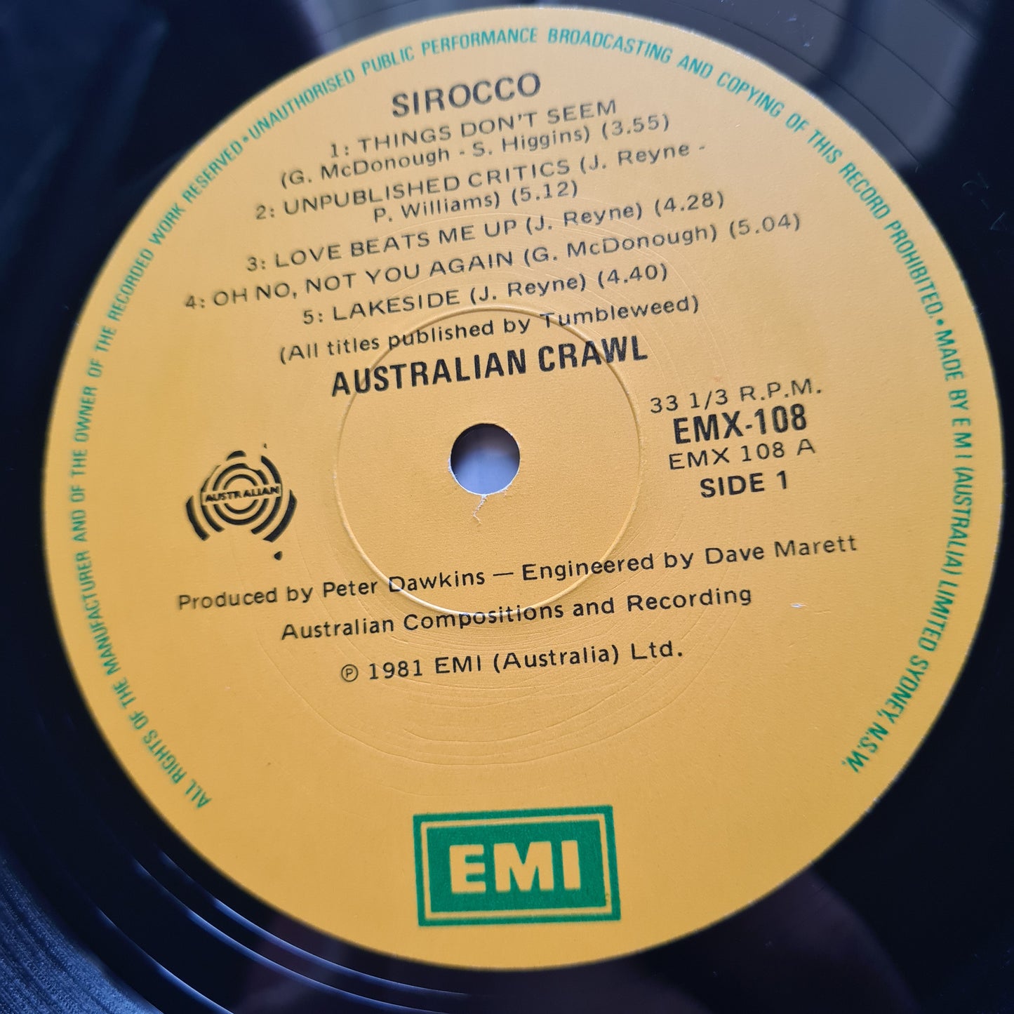 Australian Crawl – Sirocco - 1981 - Vinyl Record LP