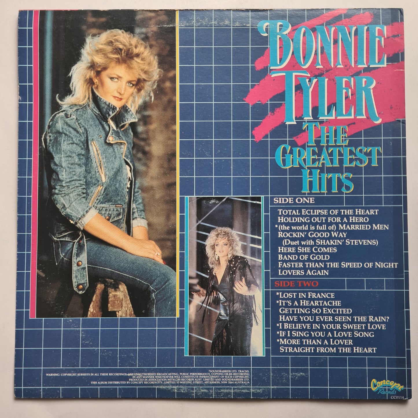 Bonnie Tyler – The Greatest Hits - 1989 - Vinyl Record LP (EX)