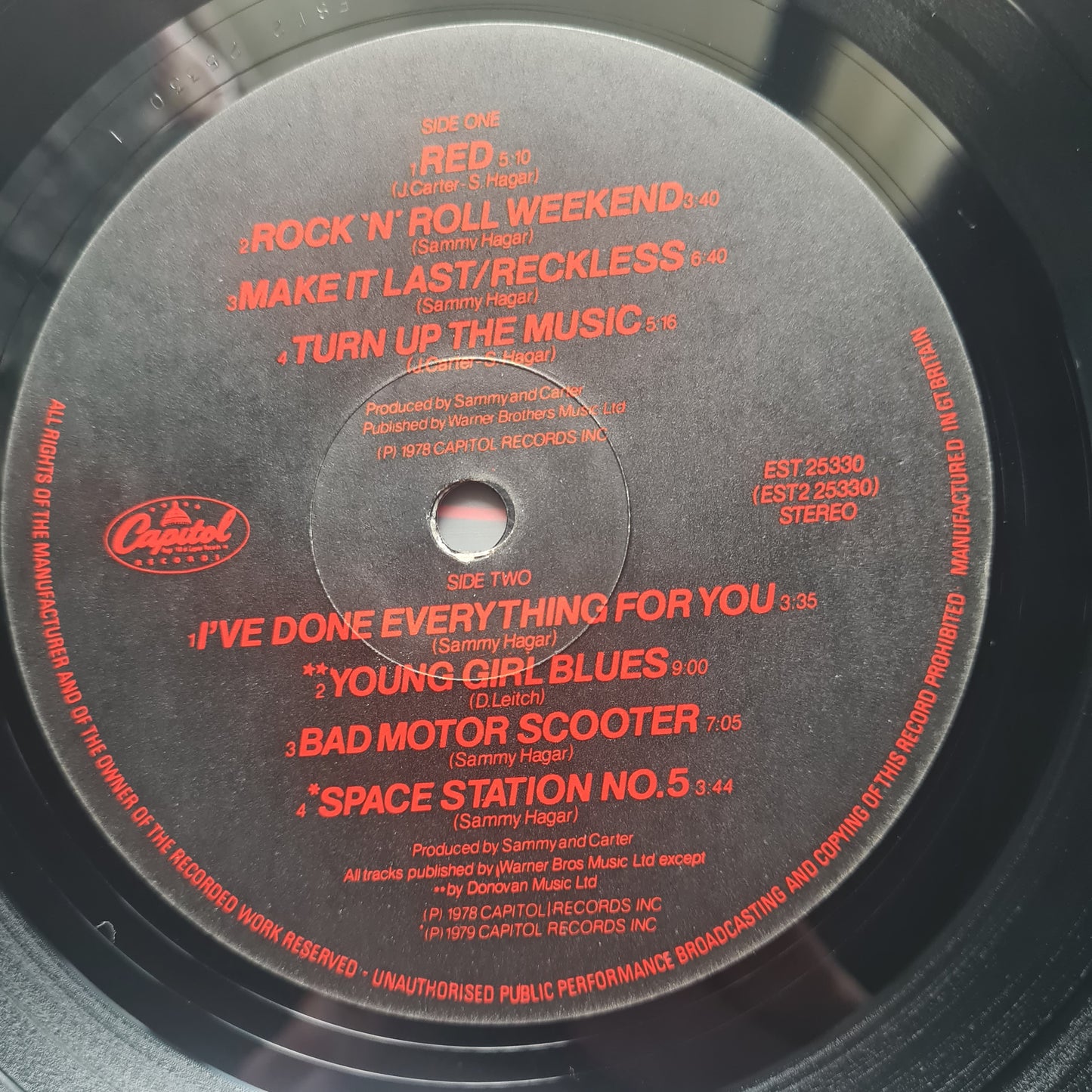 Sammy Hagar (Van Halen) – Loud And Clear - 1979 (UK Pressing) - Vinyl Record LP