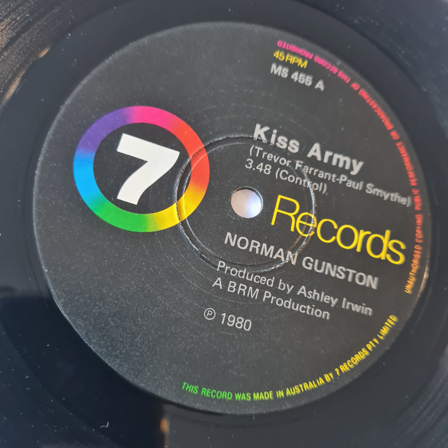 Norman Gunston - KISS ARMY - 1980 - Vinyl Record 7" Single - 45 RPM
