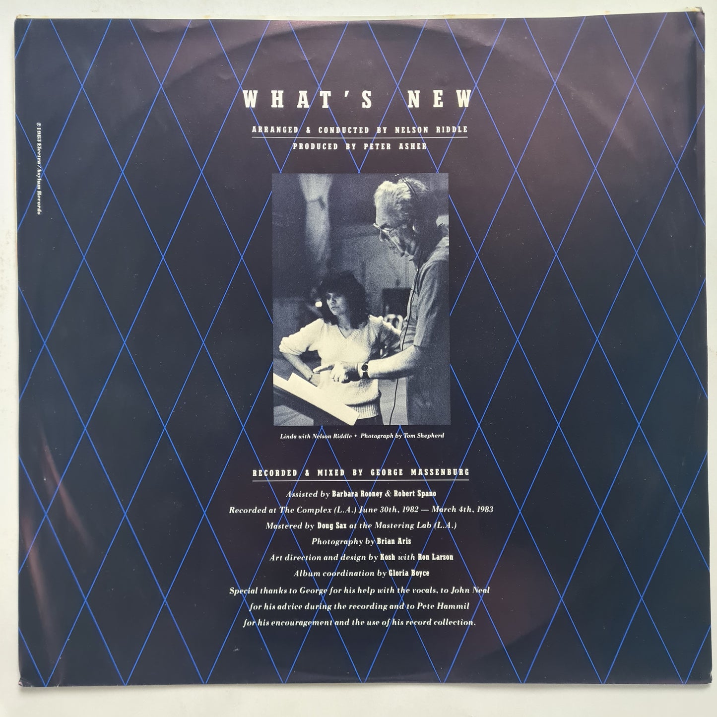 Linda Ronstadt With Nelson Riddle & His Orchestra* - What's New - 1983 - Vinyl Record (Copy)