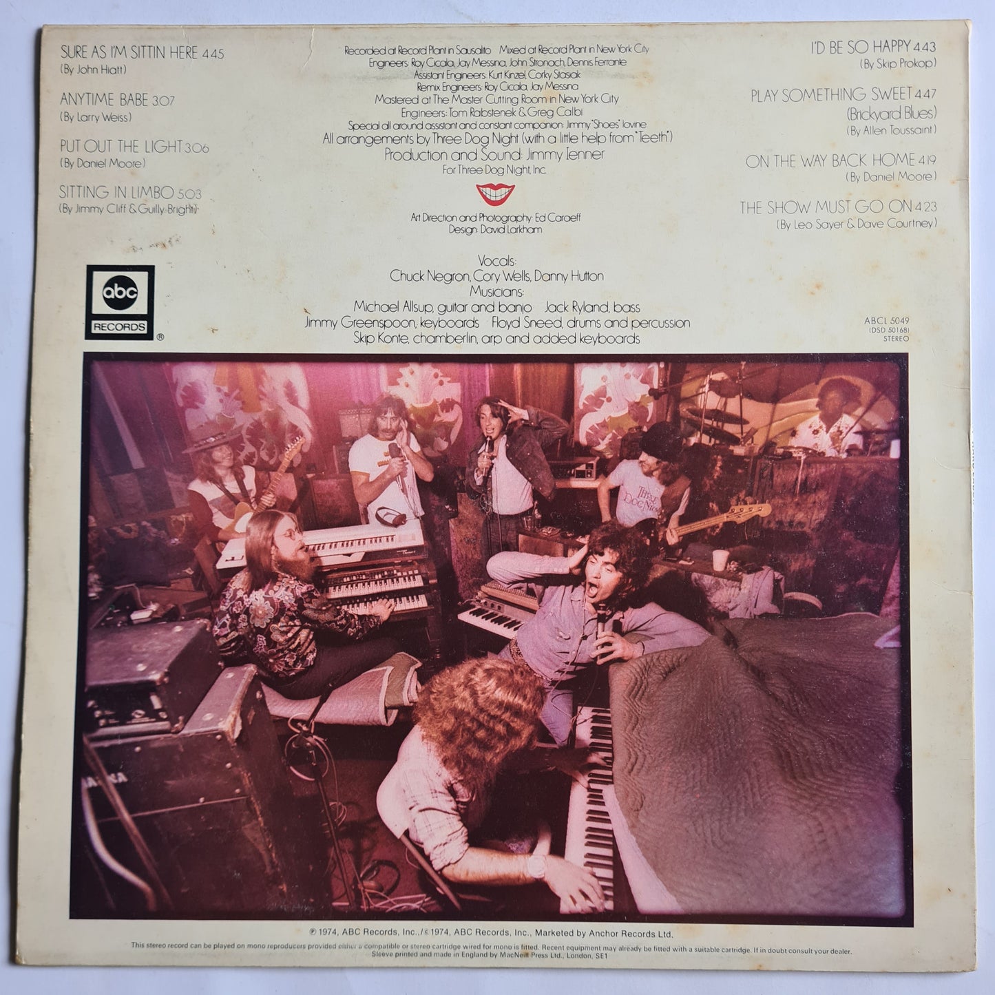 Three Dog Night – Hard Labor - 1974 (UK Pressing) - Vinyl Record LP