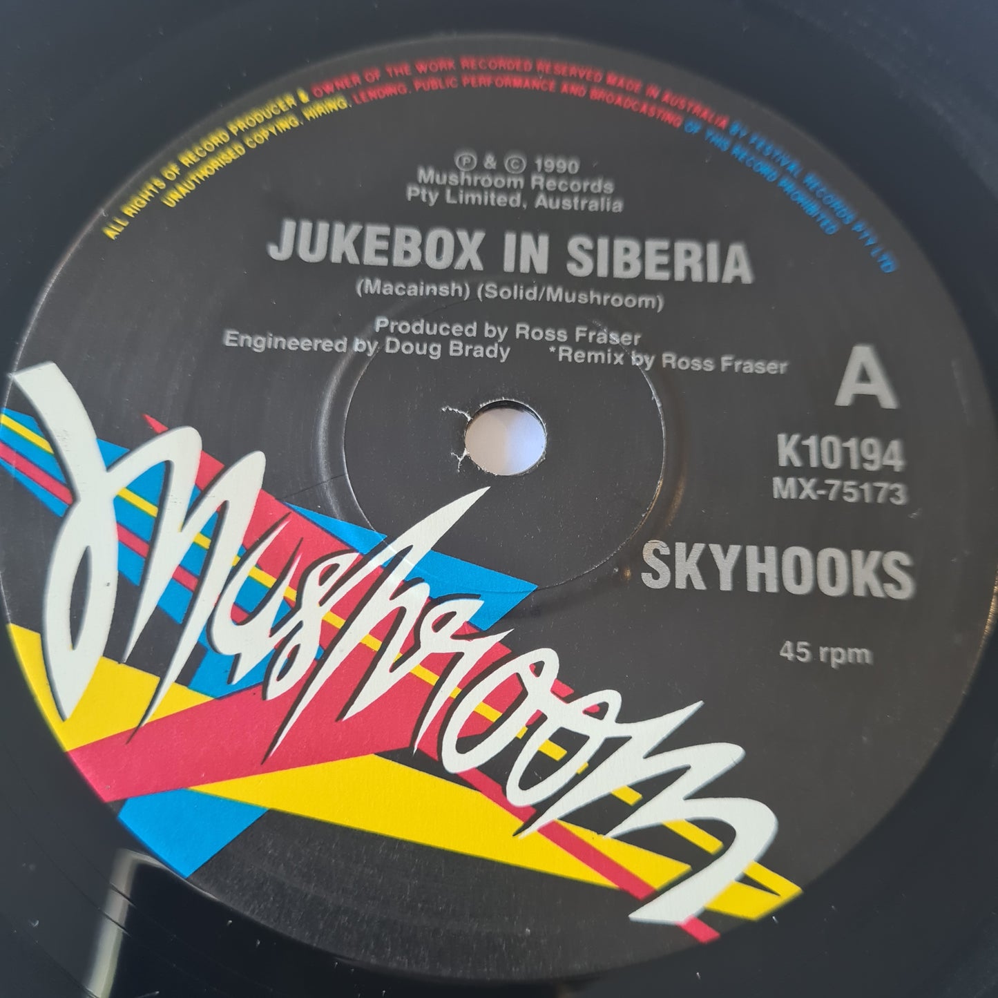 Skyhooks - Jukebox In Siberia - 1990 - Vinyl Record 7" Single - 45 RPM