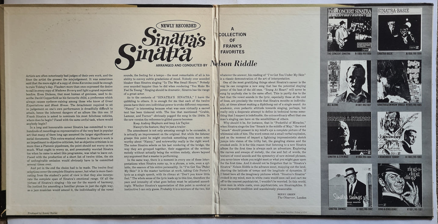 Frank Sinatra – Sinatra's Sinatra - 1963 (USA Gatefold Pressing) - Vinyl Record LP
