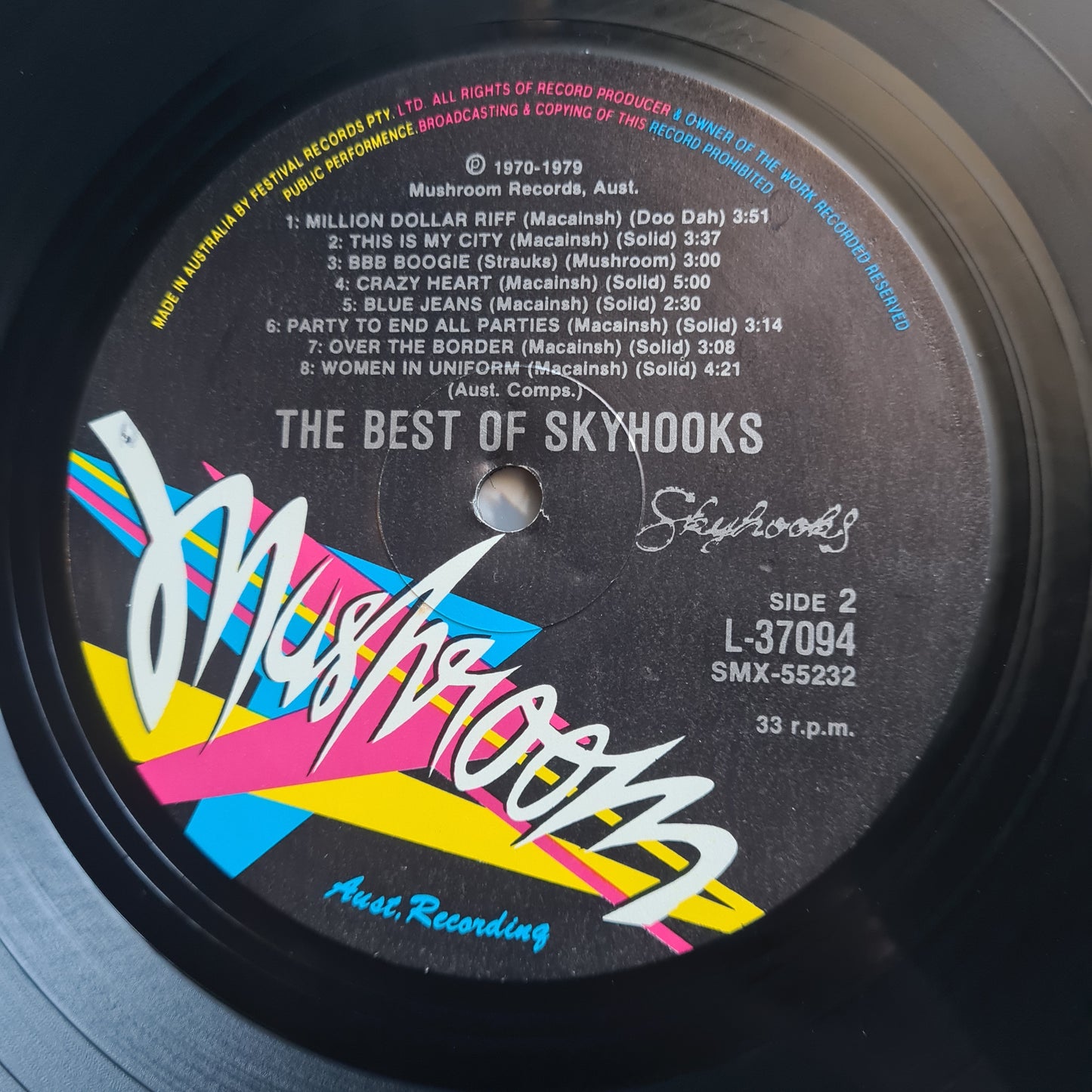 Skyhooks – The Best Of The Skyhooks - 1979 (rare 80's pressing) - Vinyl Record LP