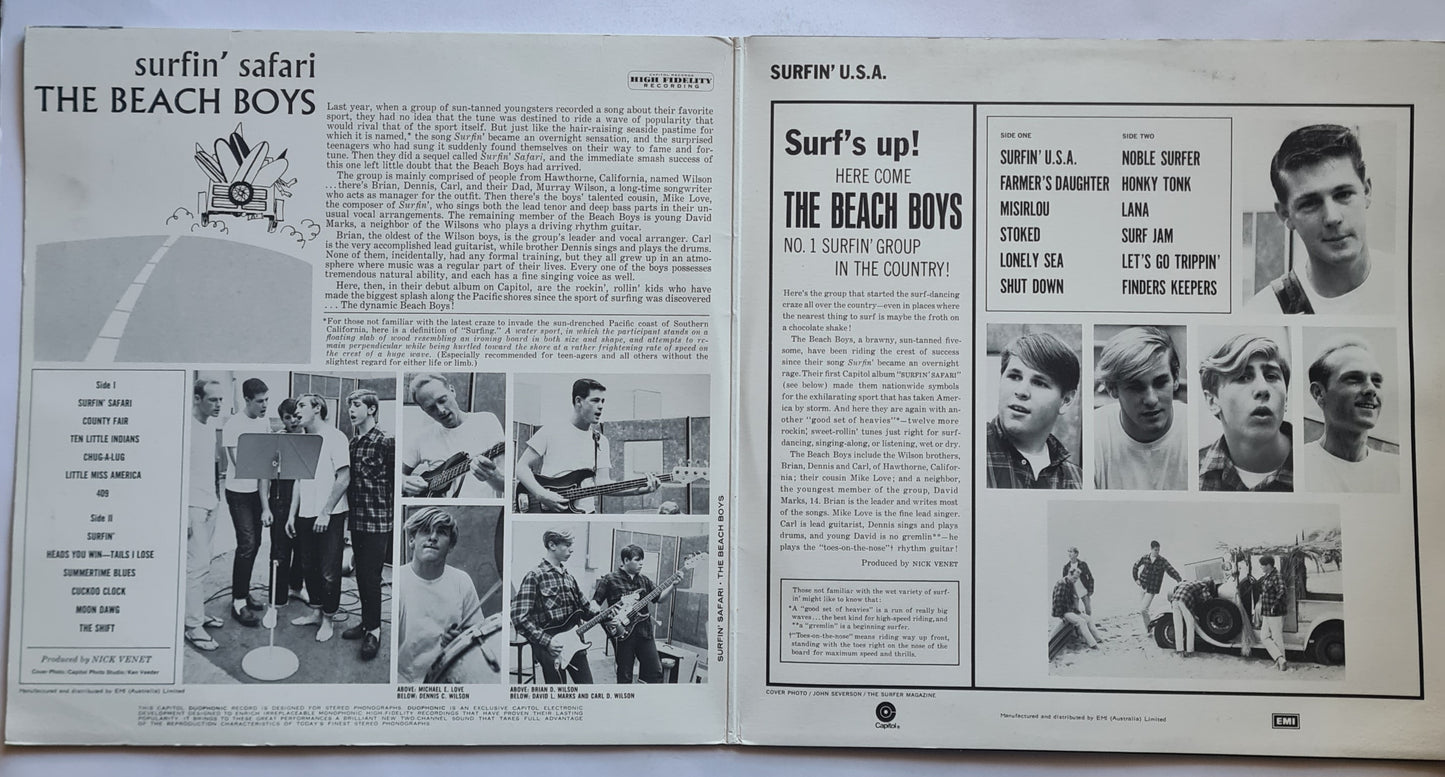 The Beach Boys – Surfin' Safari / Surfin' USA - 1962/63 (1976 Australian Pressing) - Vinyl Record 2LP