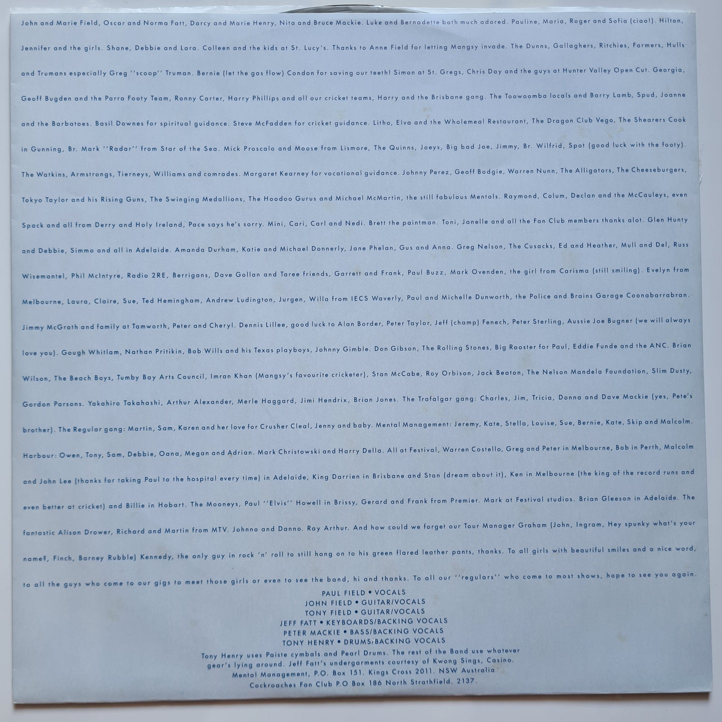 The Cockroaches – Fingertips - 1988 - Vinyl Record LP