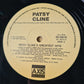 Patsy Cline – Patsy Cline's Greatest Hits - 1985 - Vinyl Record LP