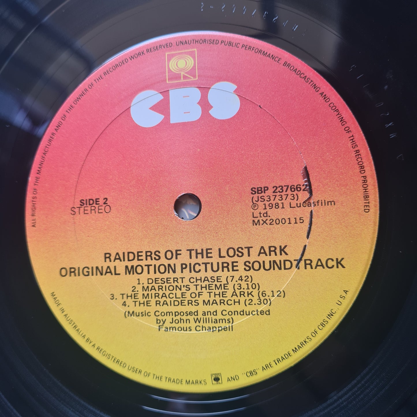 John Williams – Indiana Jones: Raiders Of The Lost Ark (Original Motion Picture Soundtrack)- 1981 - Vinyl Record LP