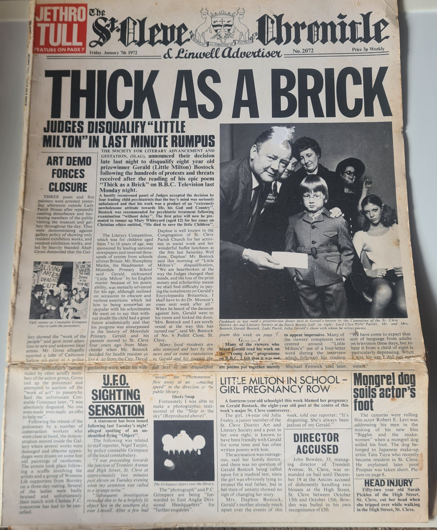 Jethro Tull – Thick As A Brick - 1972 - Vinyl Record LP (Newspaper Cover)
