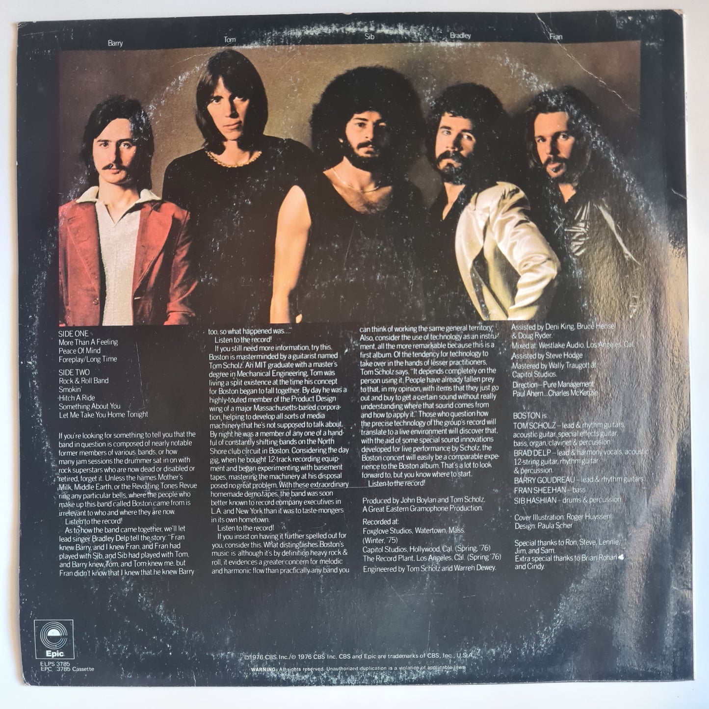 Boston – Boston - 1976 - Vinyl Record LP