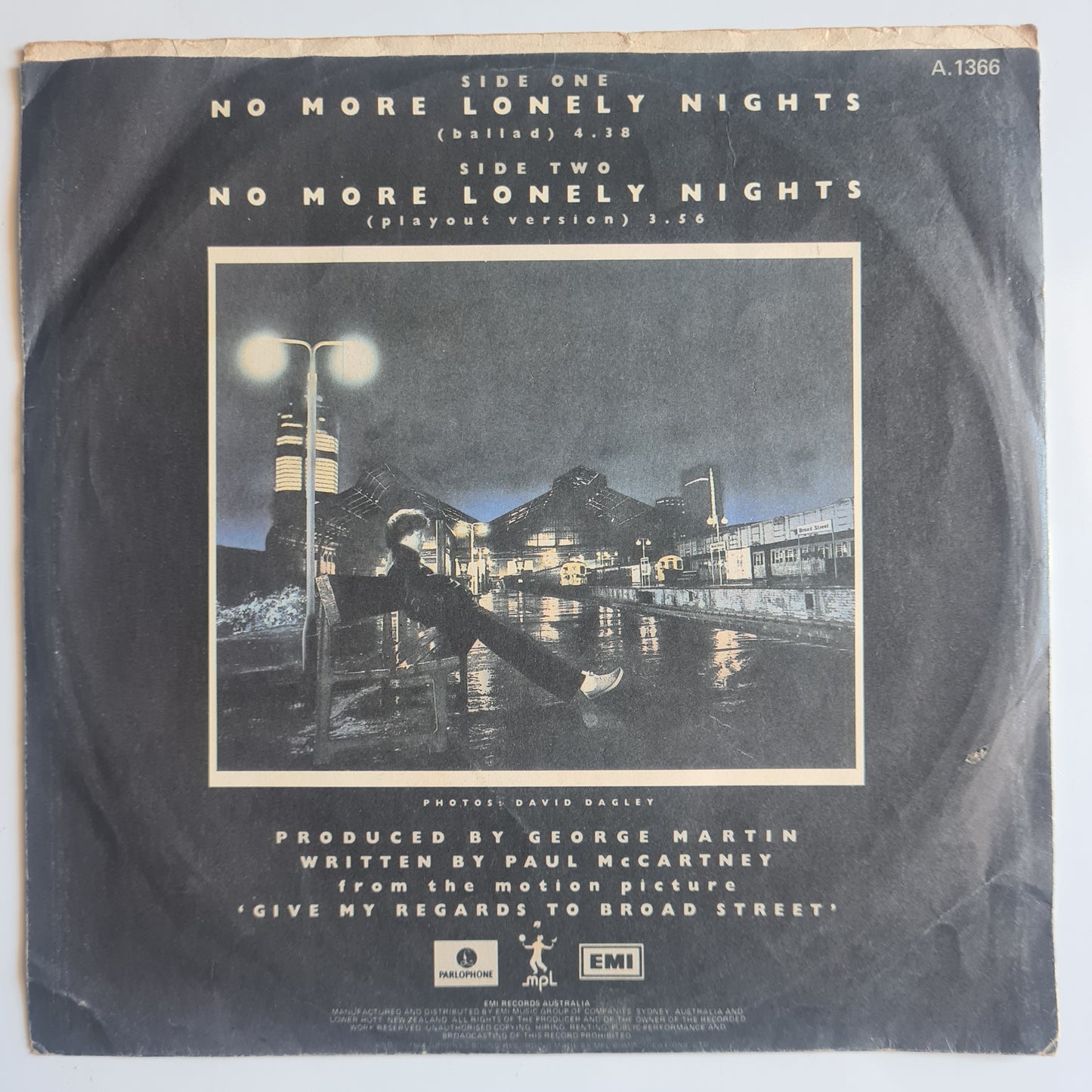 Paul McCartney (The Beatles) – No More Lonely Nights - 1984 - Vinyl Record 7" Single - 45 RPM