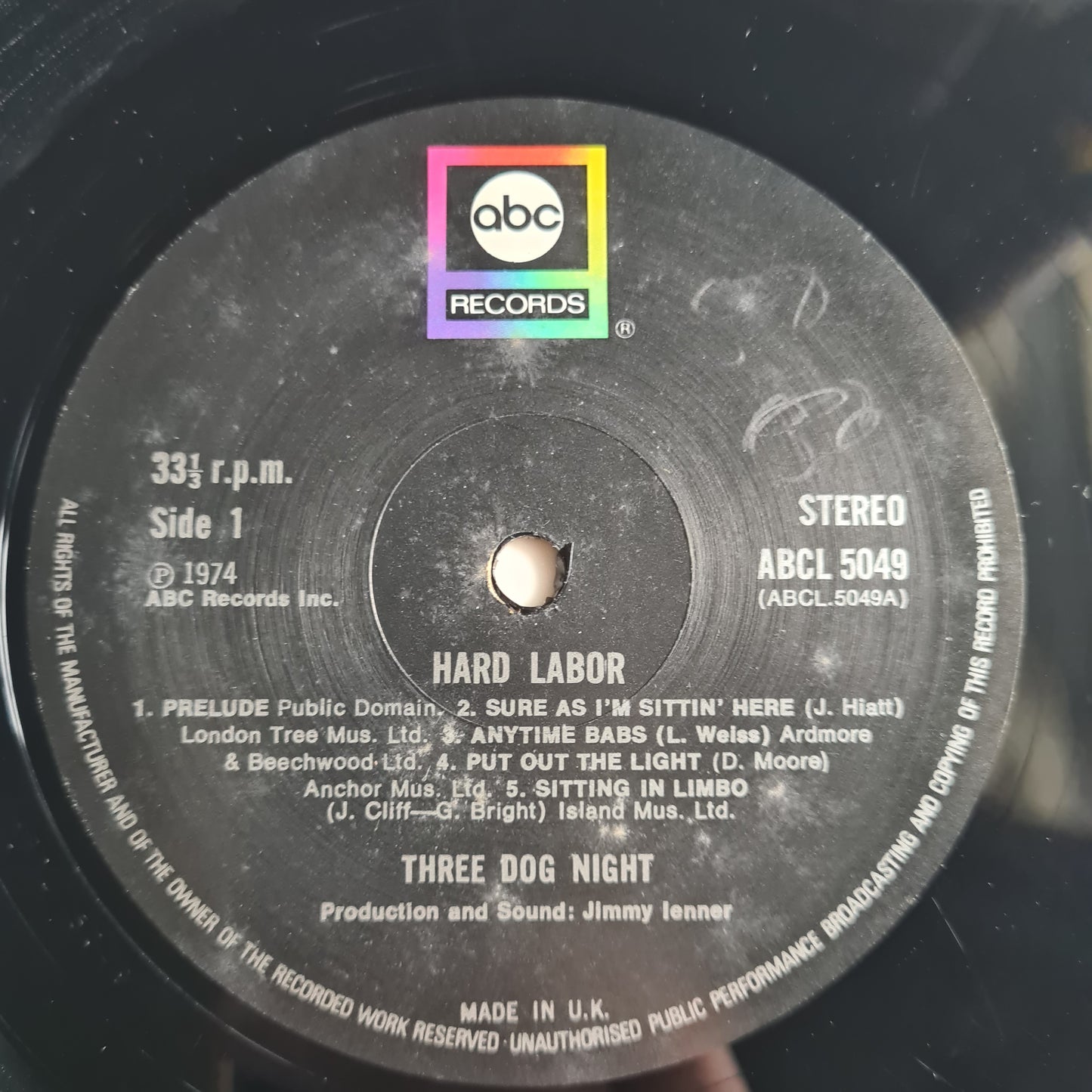 Three Dog Night – Hard Labor - 1974 (UK Pressing) - Vinyl Record LP