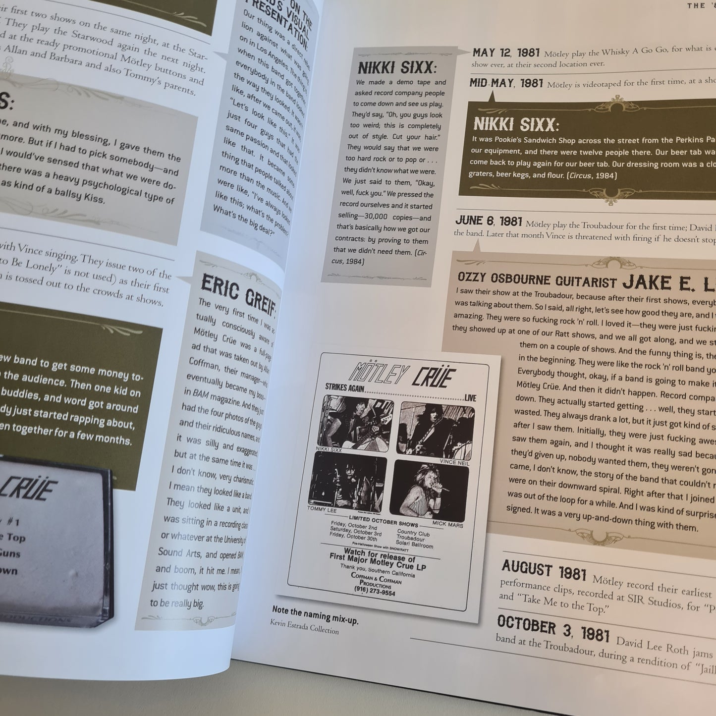 KICKSTART MY HEART - A MOTLEY CRUE DAY BY DAY - HARDCOVER BOOK - GLAM ROCK