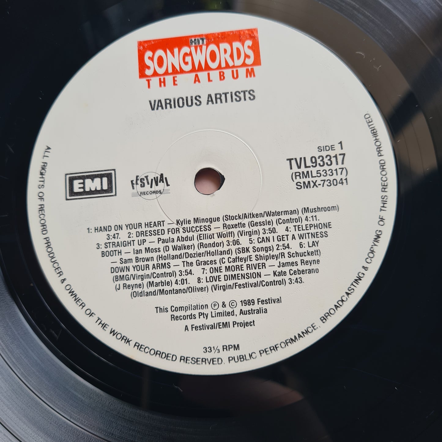 Various Artists – Hit Songwords The Album - 1989 - Vinyl Record LP (Gatefold)