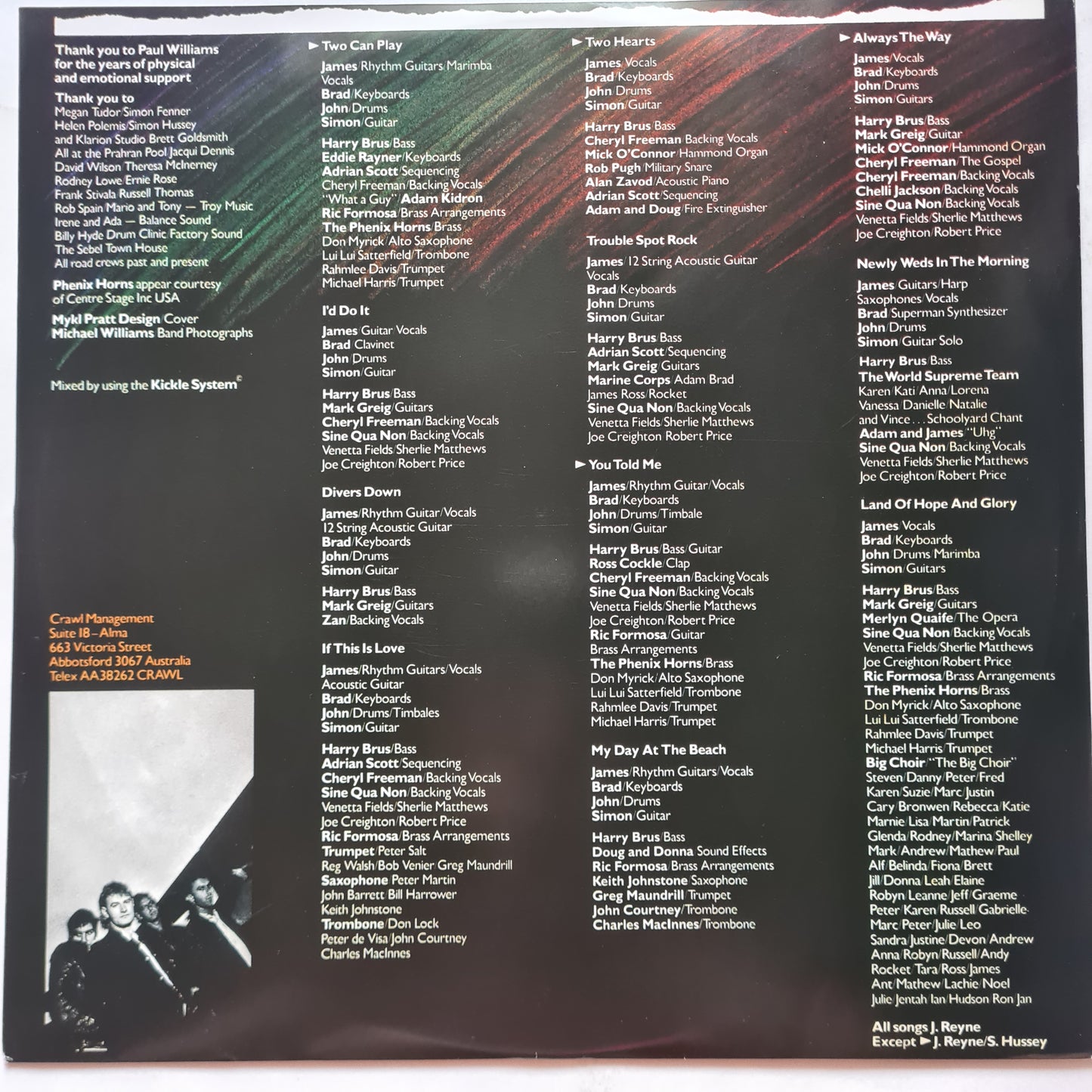 Australian Crawl – Between A Rock & A Hard Place - 1985 (2016 reissue) - Vinyl Record LP