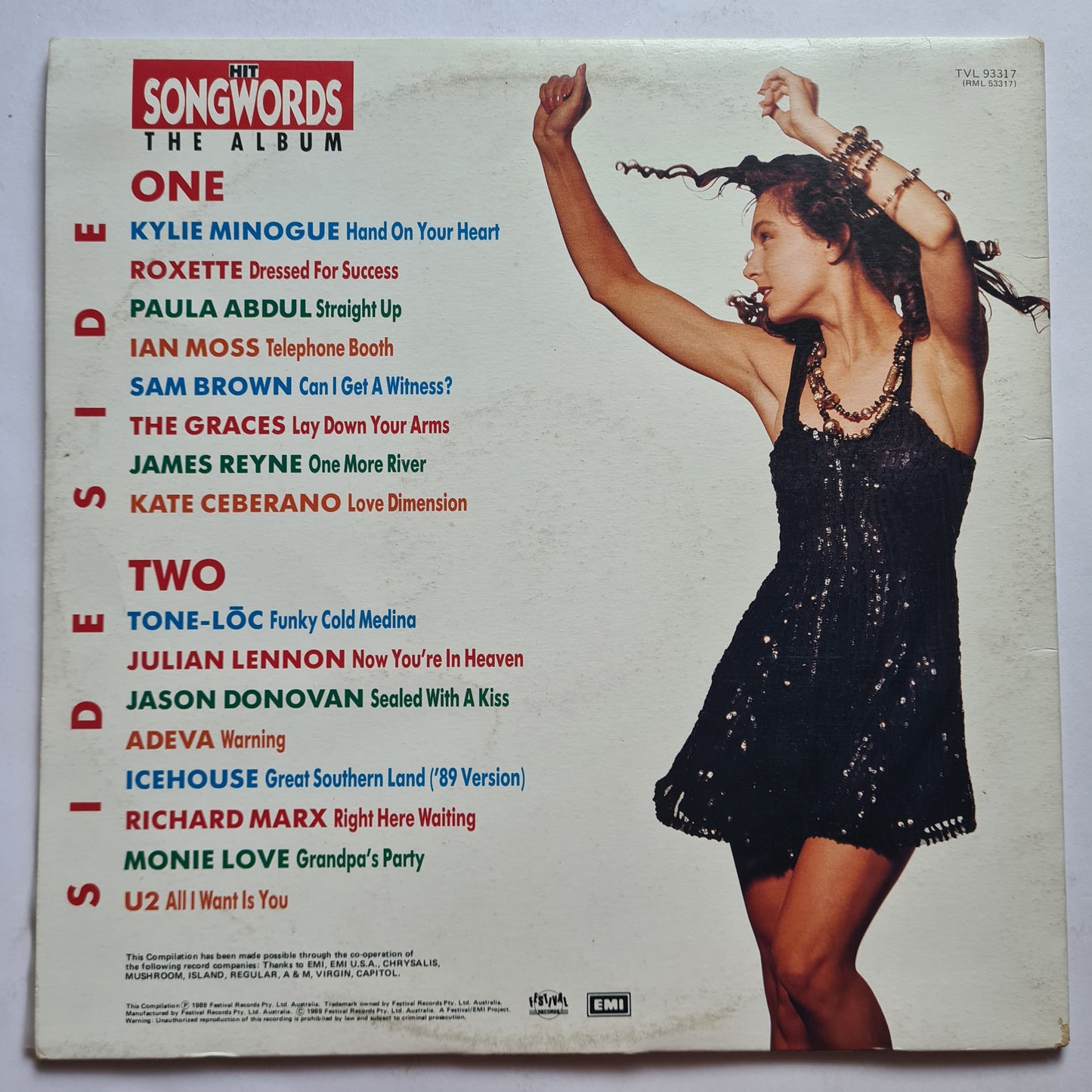 Various Artists – Hit Songwords The Album - 1989 - Vinyl Record LP (Gatefold)