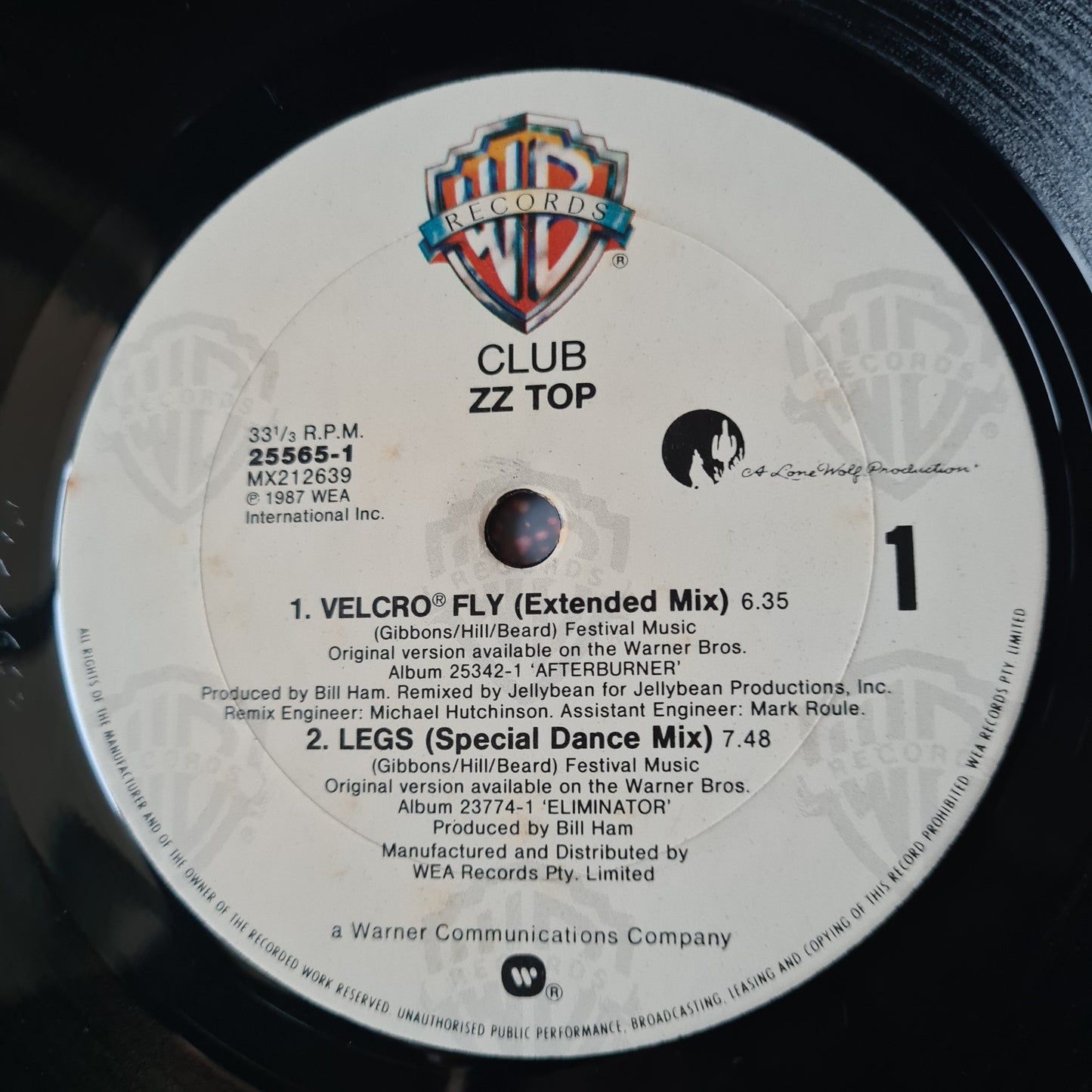 ZZ Top – Club (The 12" Mixes EP) - 1987 - Vinyl Record