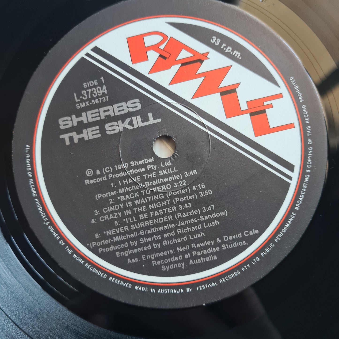 Sherbs (Sherbert) – The Skill - 1980 (Australian pressing)- Vinyl Record LP