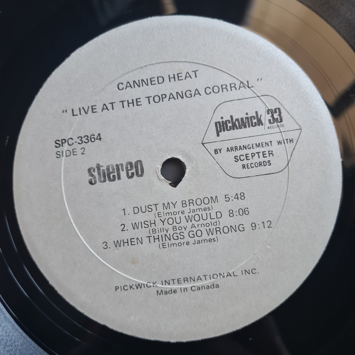 Canned Heat – Live At Topanga Corral - 1970 (Canadian Pressing)- Vinyl Record LP